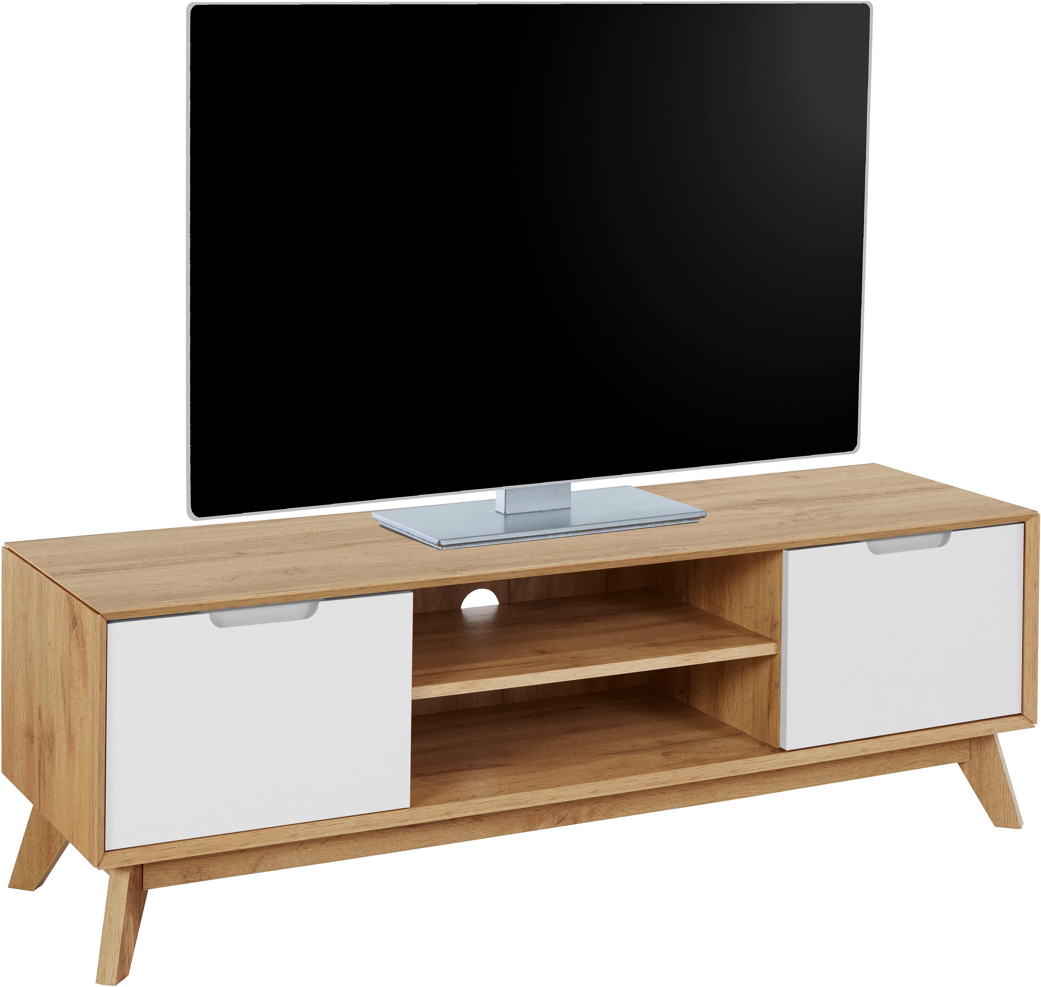 andas Tv-meubel Pandrup Commode met 3 inlegplanken en kabeldoorvoer, B:135 cm