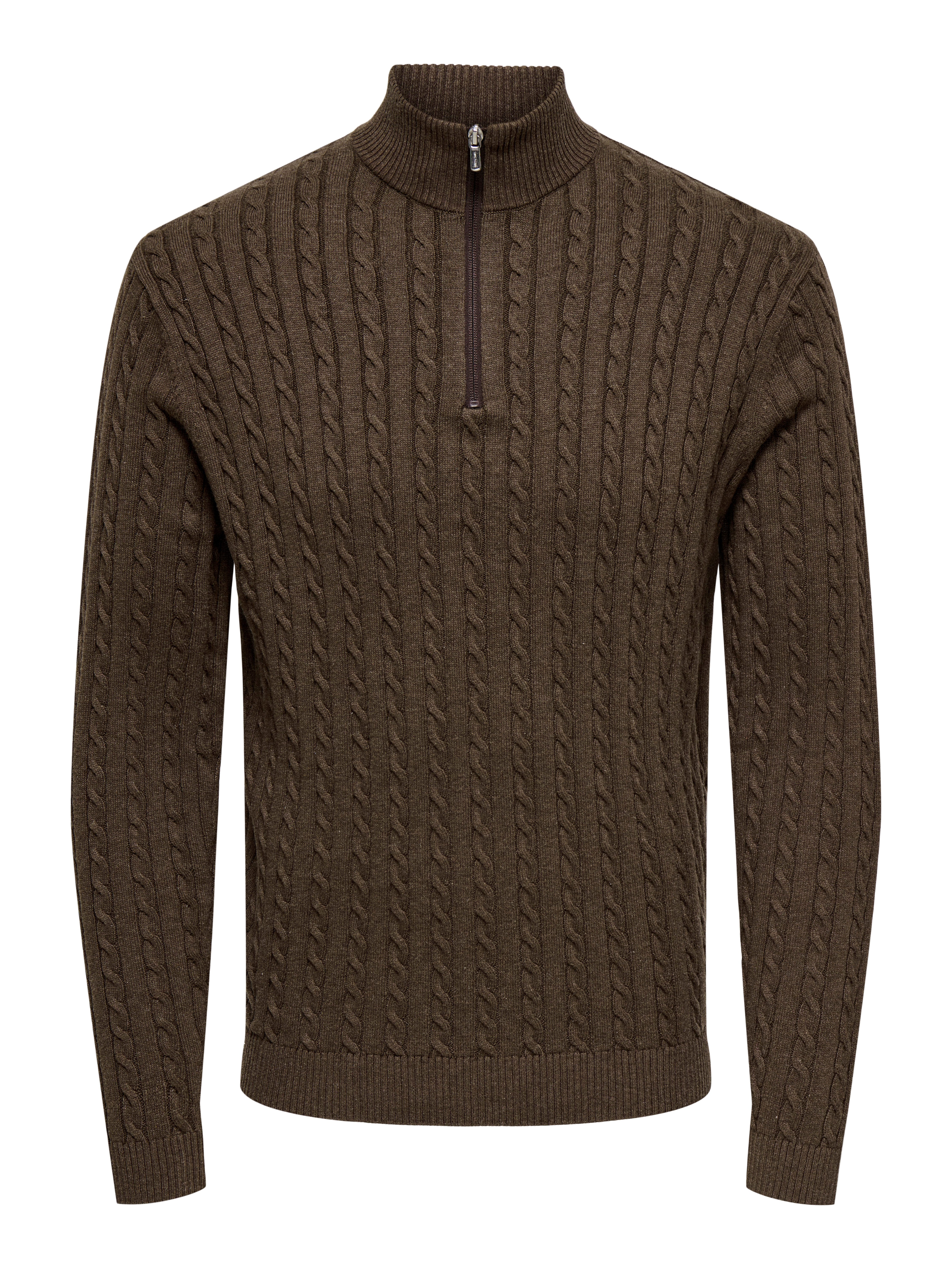 ONLY & SONS Schipperstrui ONSLOUI REG 12 CABEL HALF ZIP KNIT