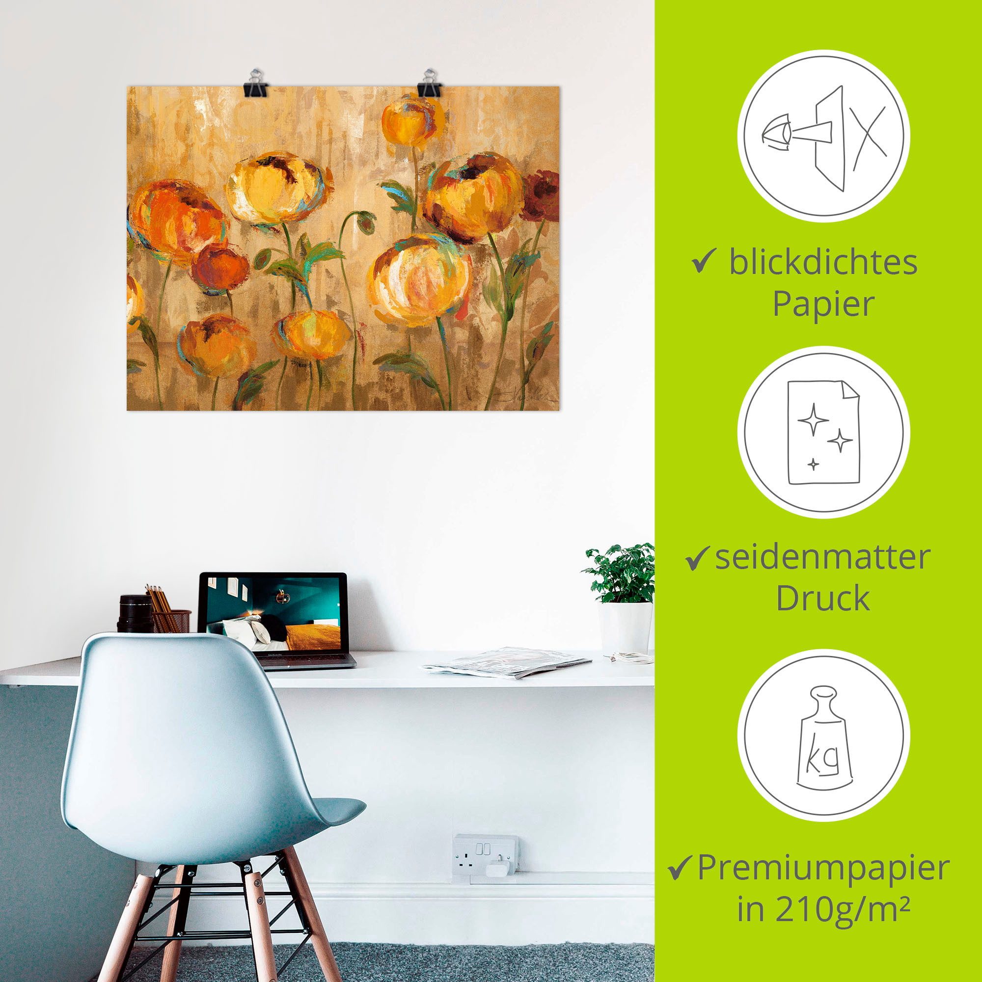 Artland Artprint Blije ranonkel als artprint op linnen, poster in verschillende formaten maten