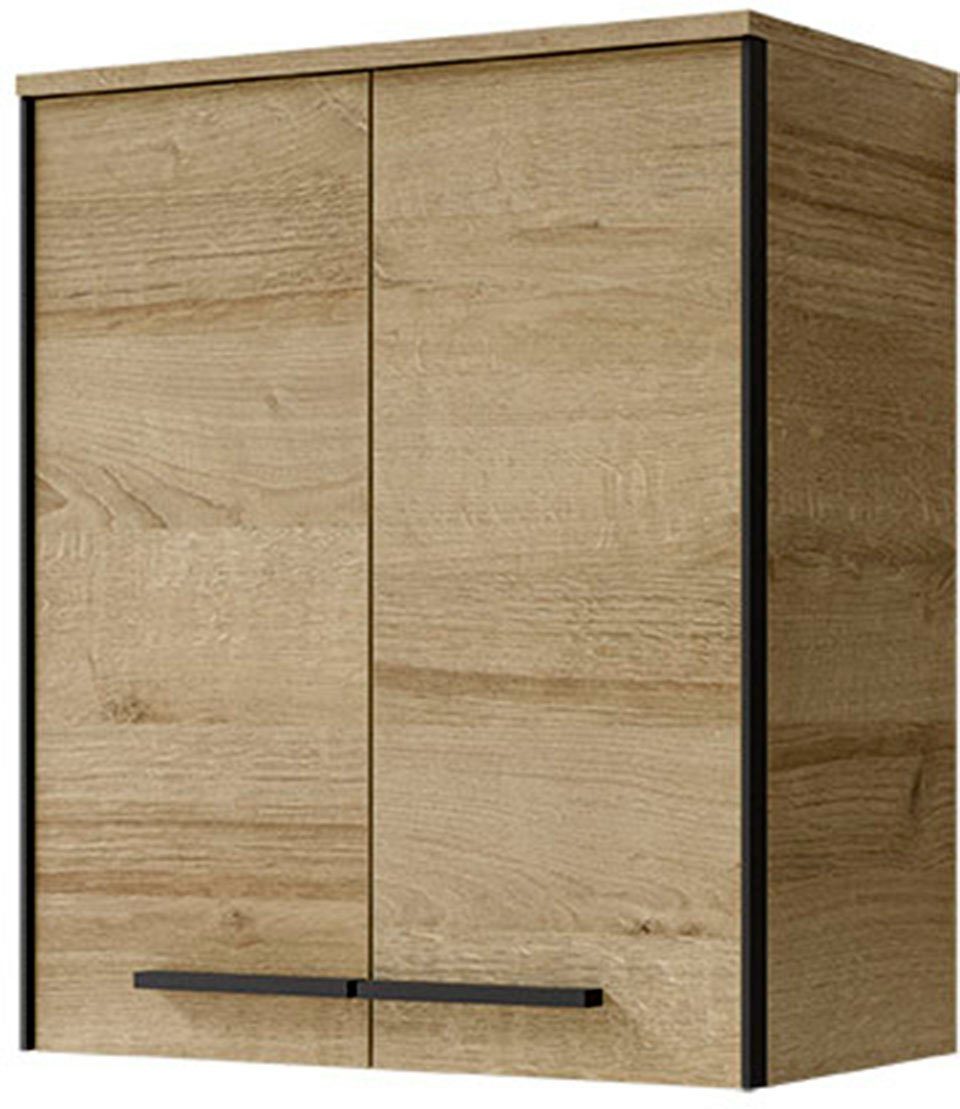 Saphir Hangend kastje Quickset 395 badkamerkast 60,4 cm breed met 2 deuren en 2 planken