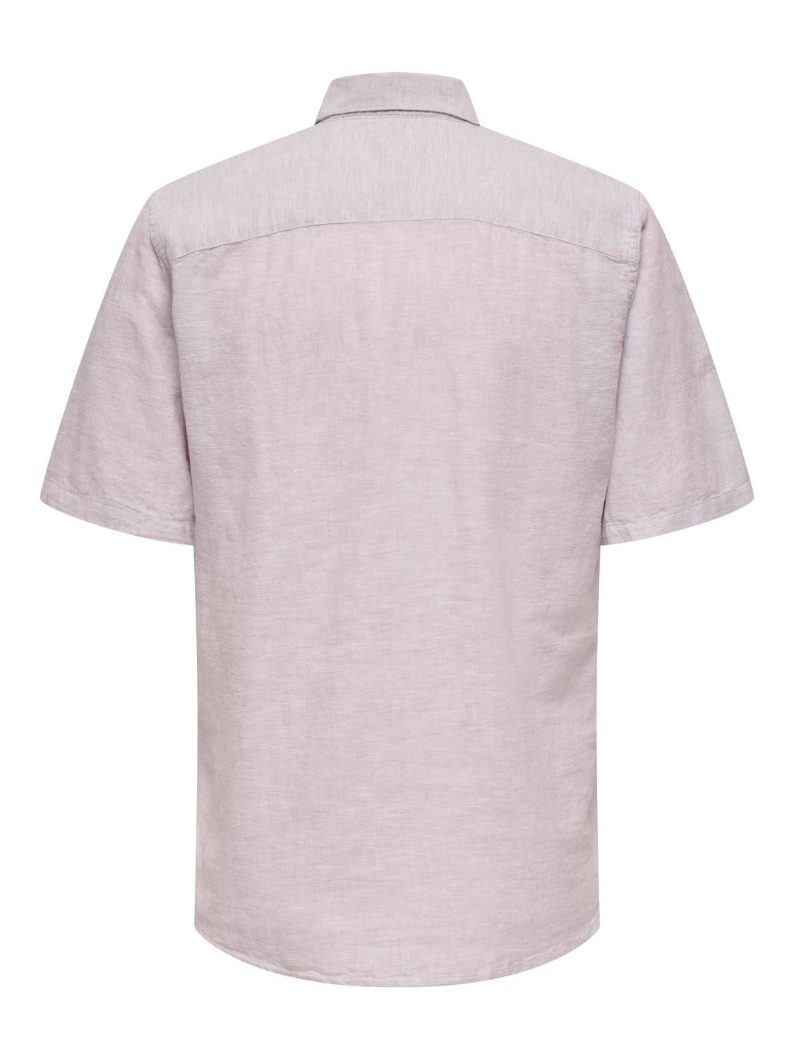 ONLY & SONS Overhemd met korte mouwen ONSCAIDEN SS SOLID LINEN SHIRT NOOS