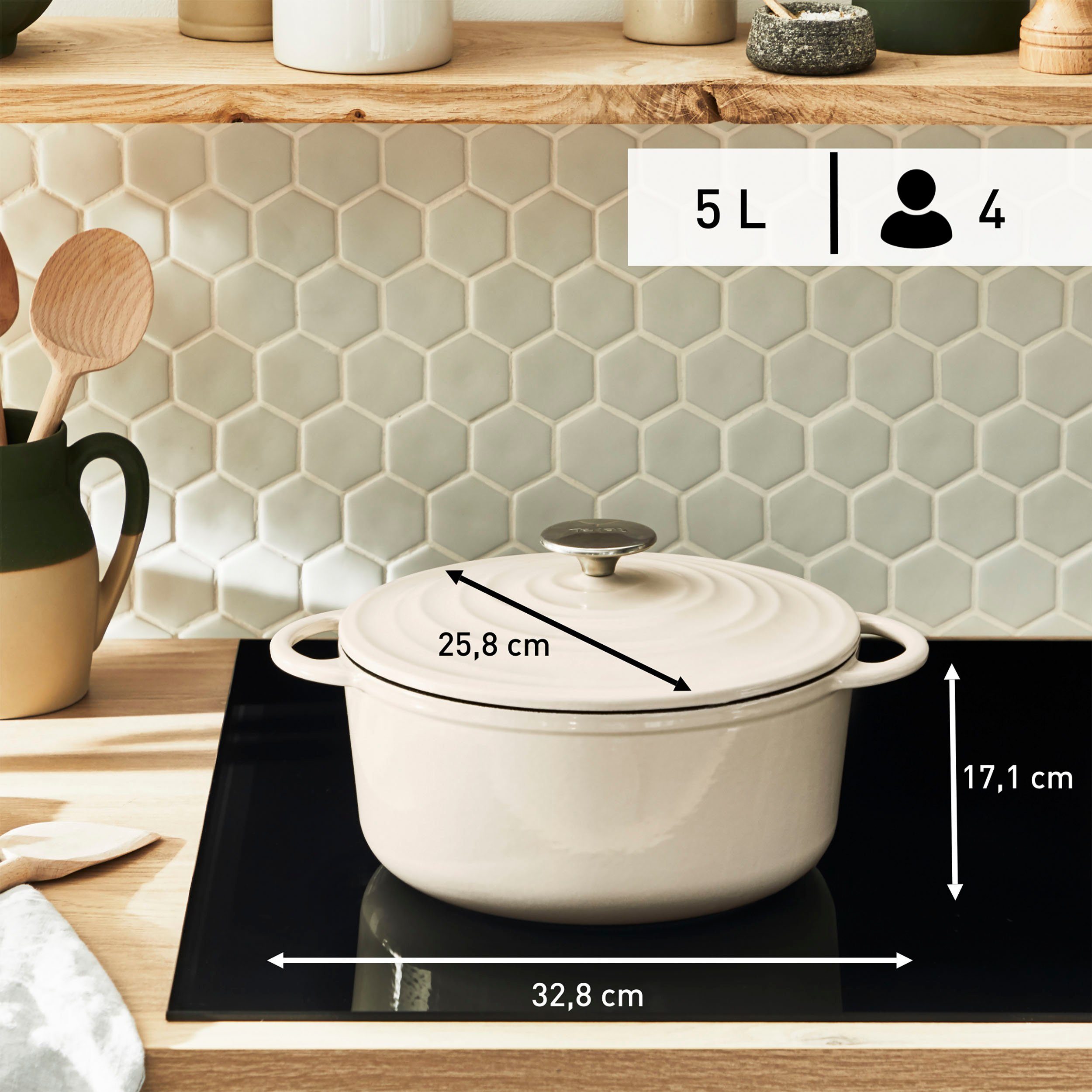 Tefal Kookpan LOV milieuvriendelijk, onschadelijke pigmenten, langzaam garen, ø 25 cm, inductie (1-delig)