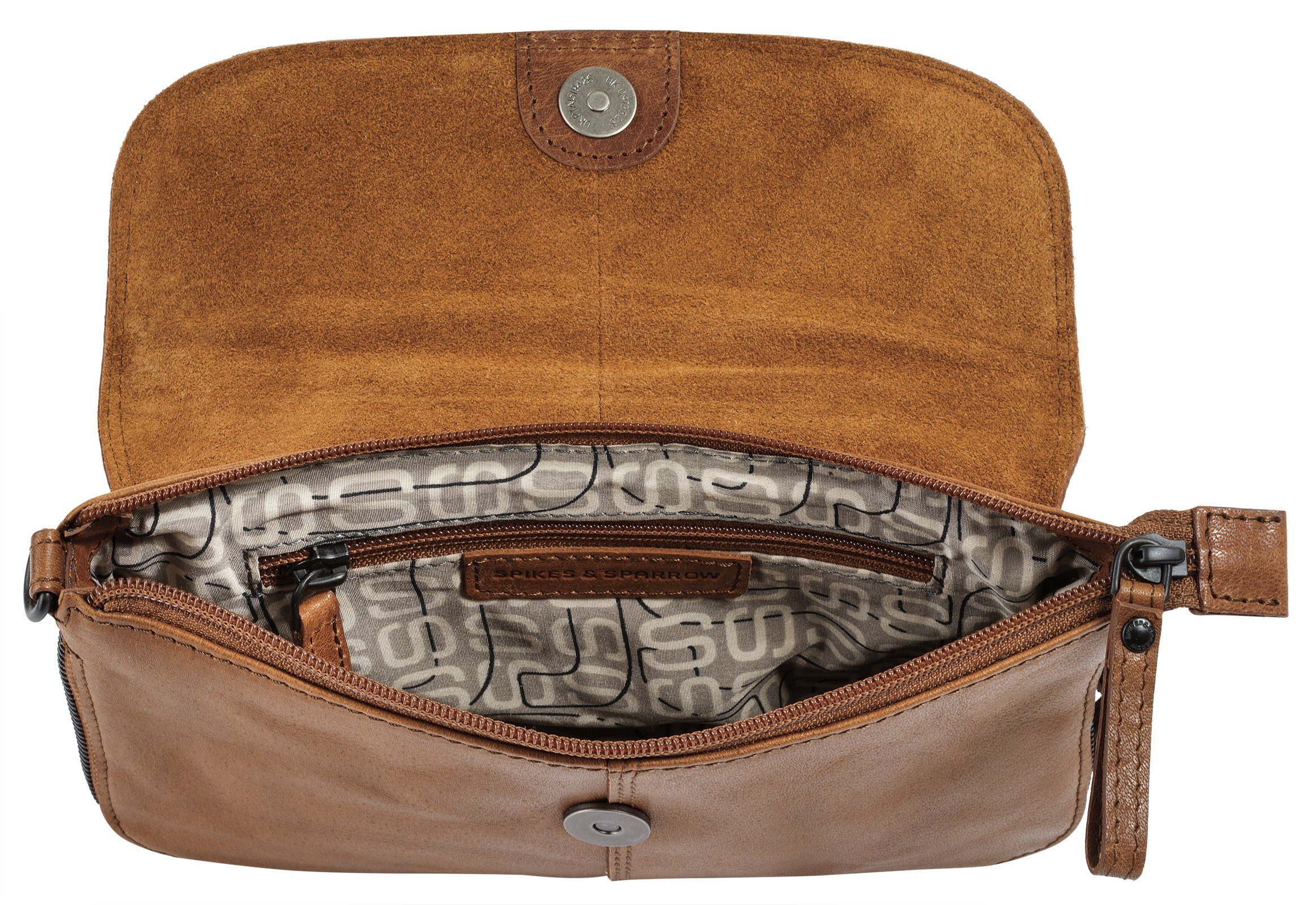 Spikes & Sparrow Schoudertas echt leder