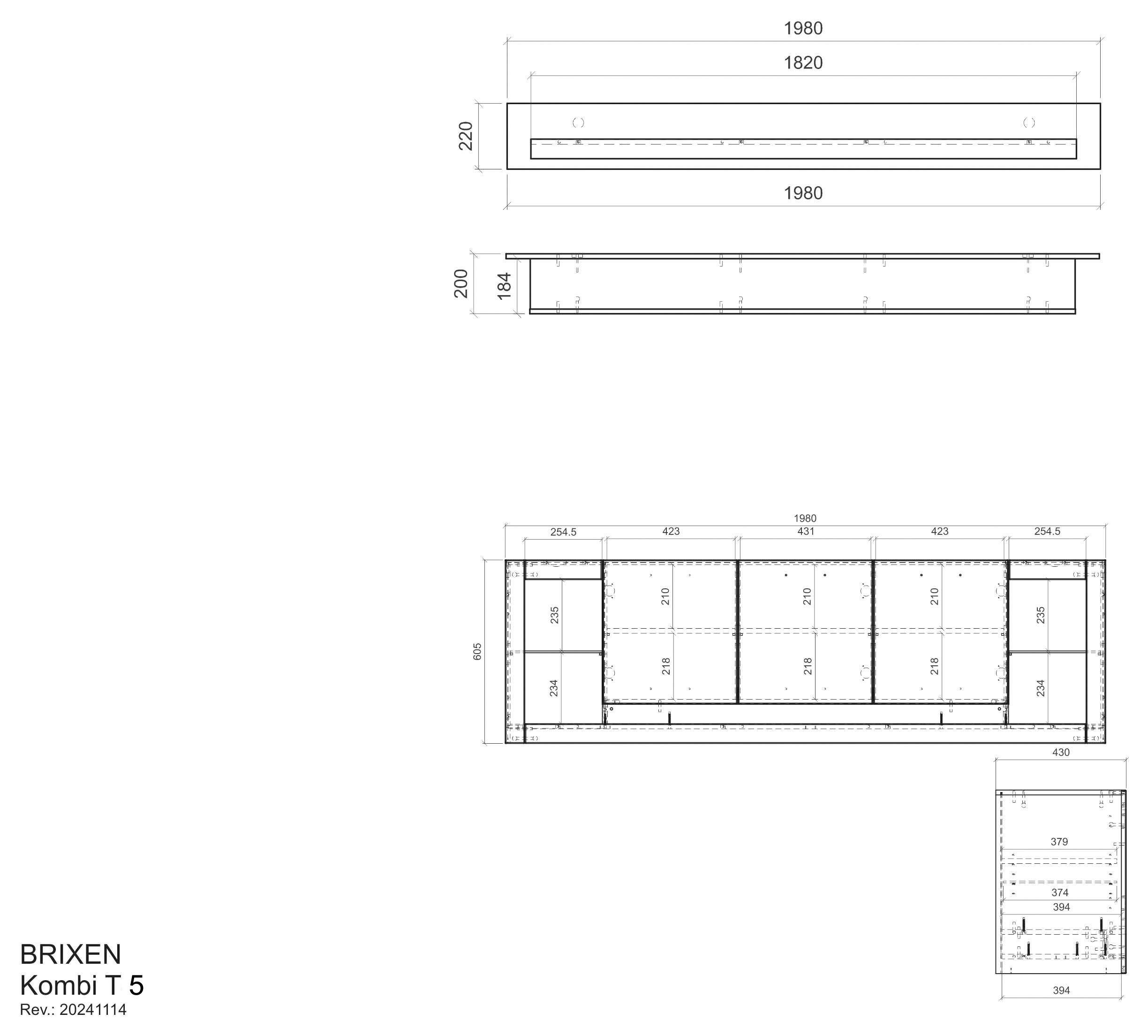 INOSIGN Wandmeubel Brixen, moderne opbouwwand, woonkamer set, eik Evoke decor met wit (set, 2-delig)