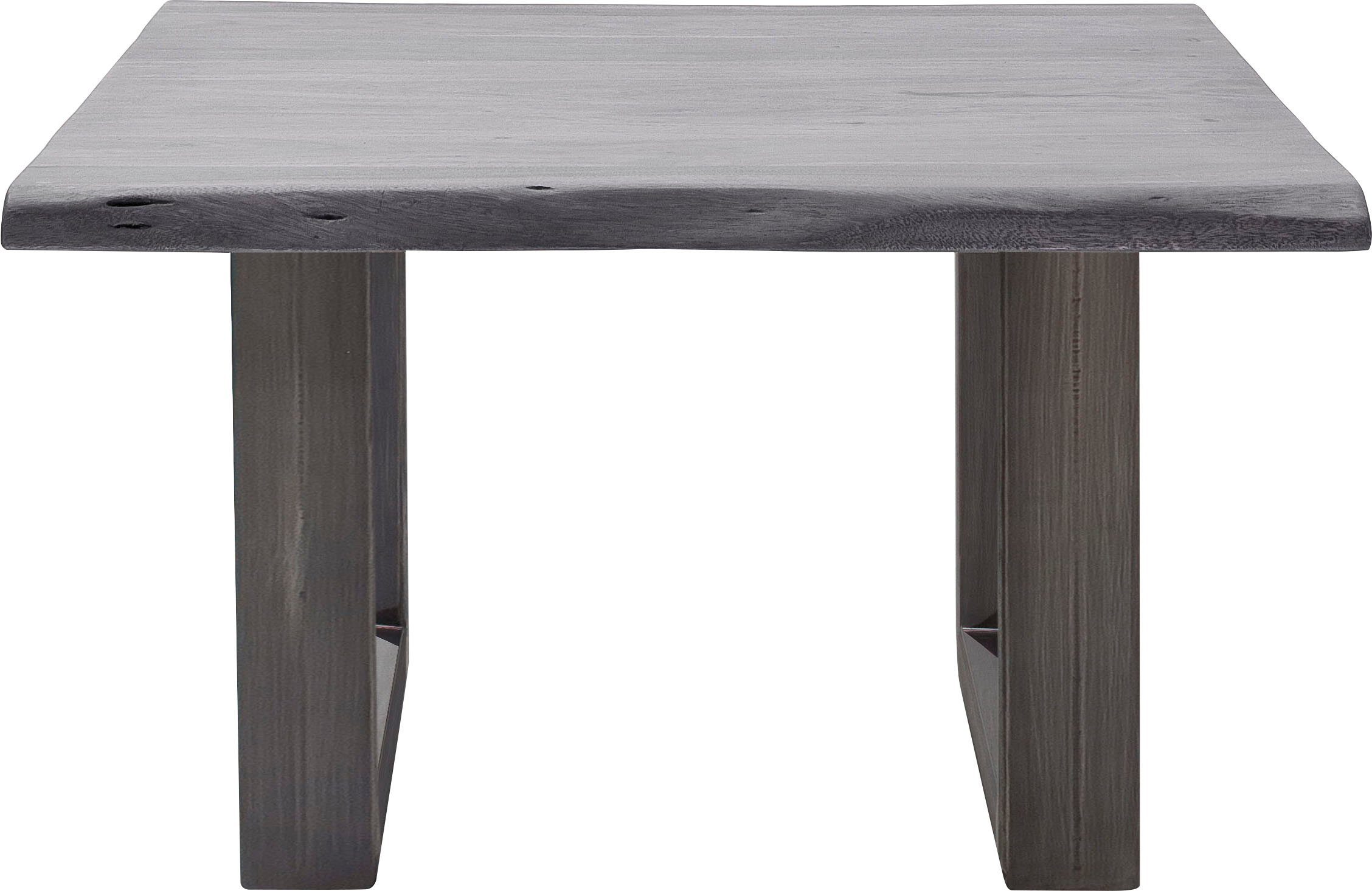mca furniture salontafel cartagena salontafel massief hout met boomstamrand en natuurlijke kieren en gaatjes grijs