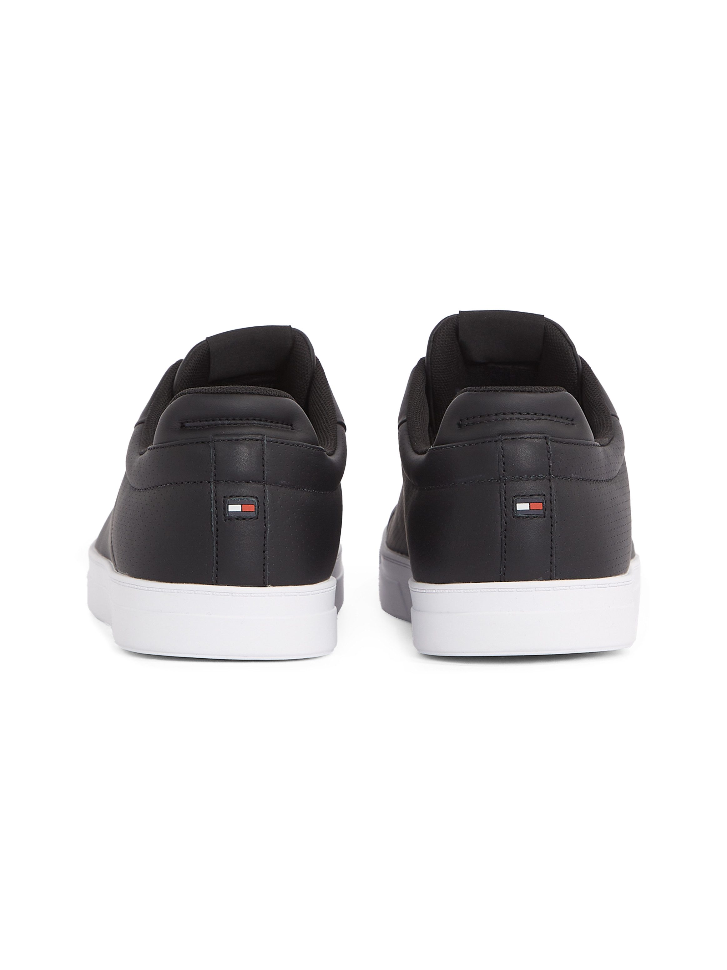 Tommy Hilfiger Sneakers ICON COURT PINPERF LTH , vrijetijdsschoen, lage schoen, veterschoenen met zacht gepolsterde schacht
