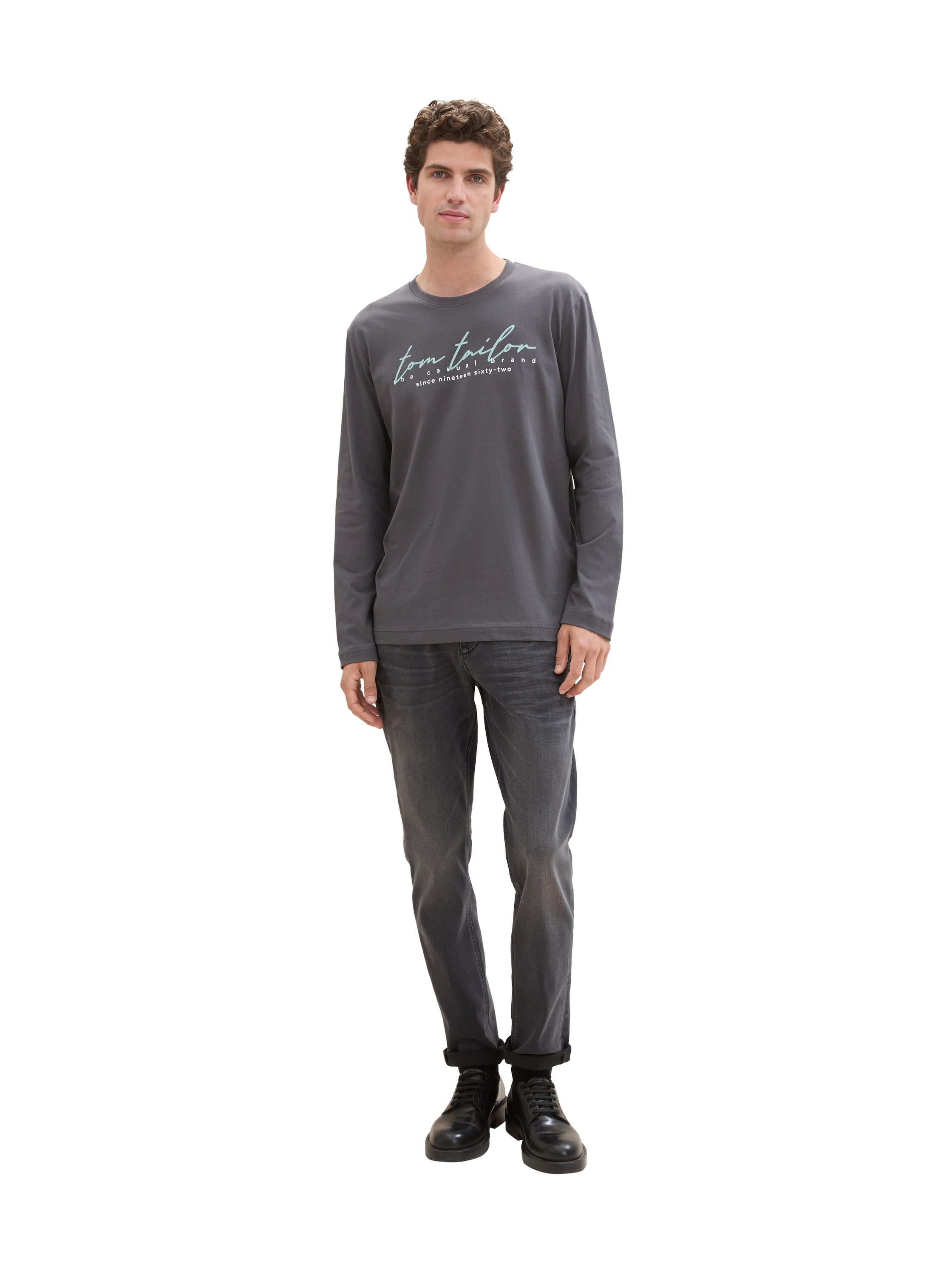 Tom Tailor Shirt met lange mouwen met logoprint