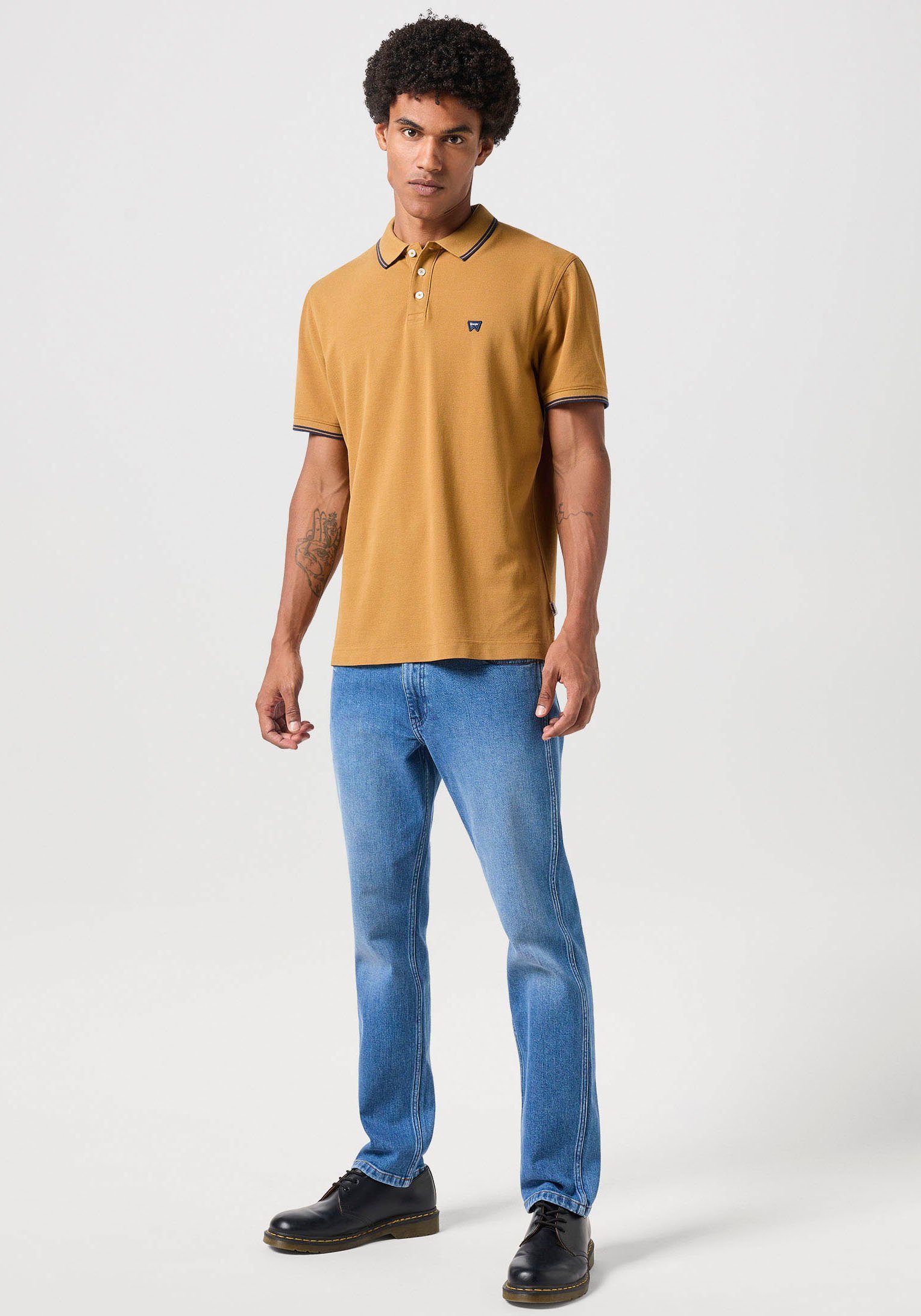 Wrangler Poloshirt met logoborduursel op borsthoogte
