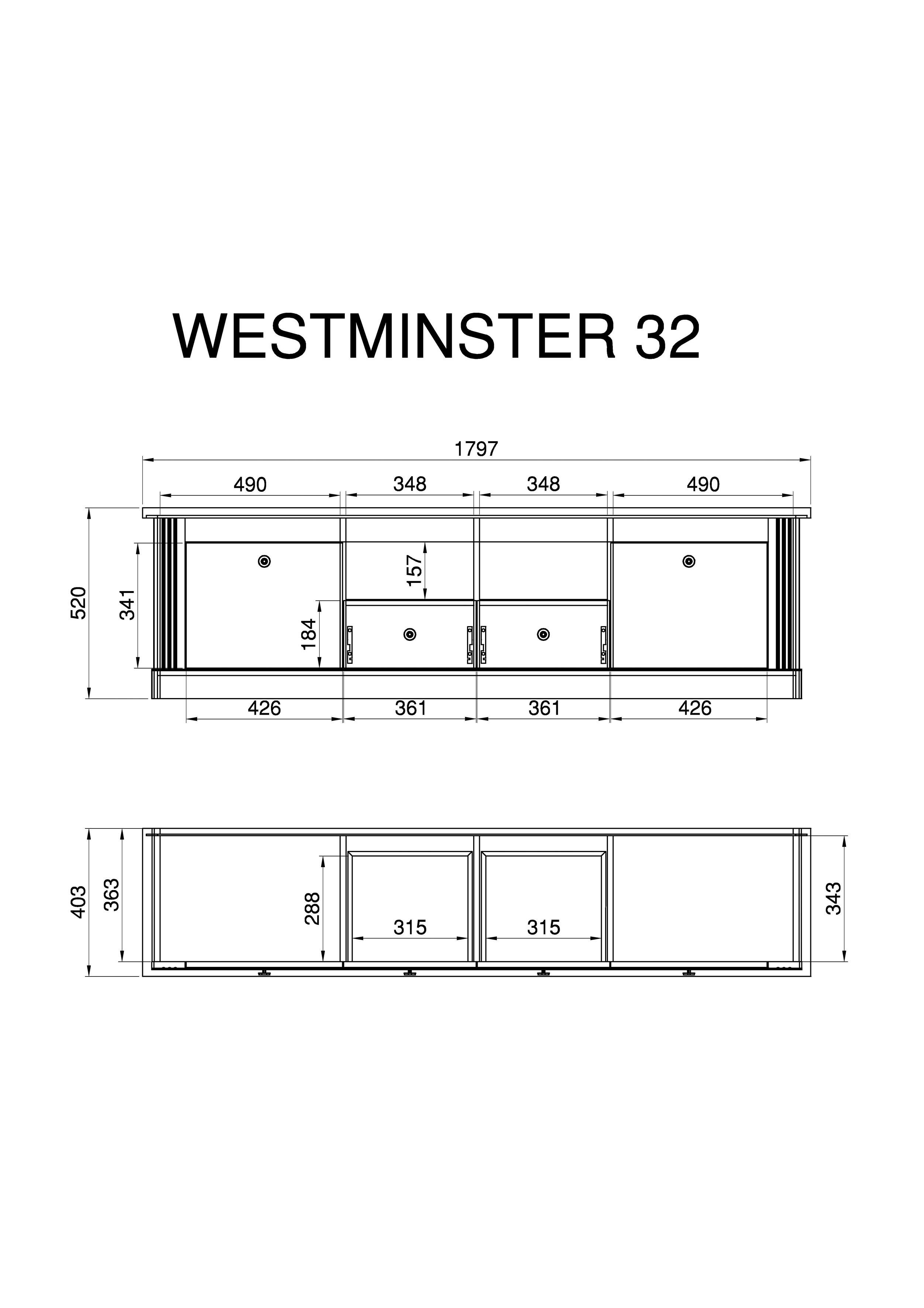 Home affaire Wandmeubel Westminster in romantische landelijke stijl (set, 4-delig)