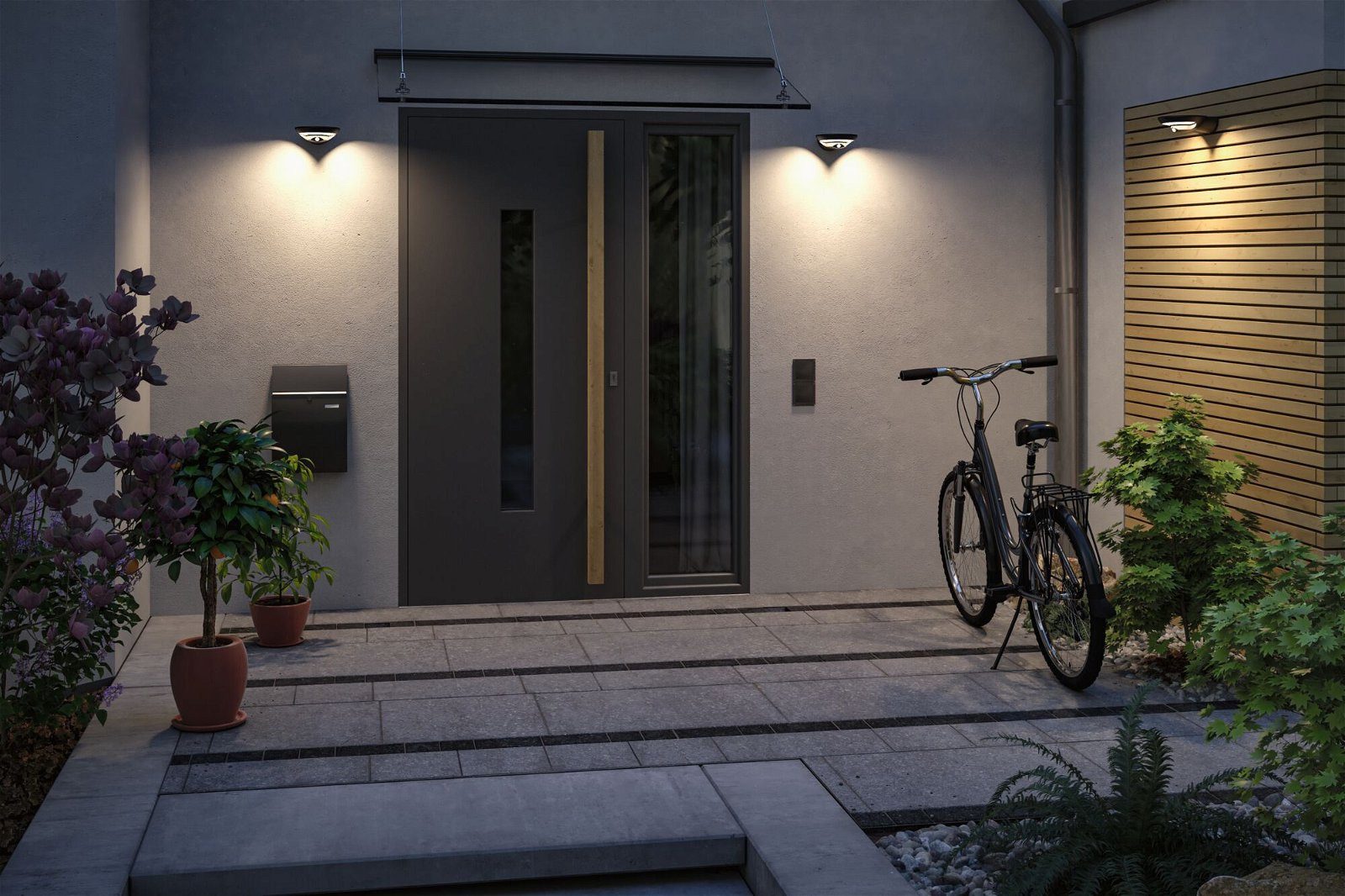 Paulmann Led-wandlamp voor buiten Solar Bordola IP44 180x211mm 3000K 3,5W 220lm Antraciet Kunststof (1 stuk)