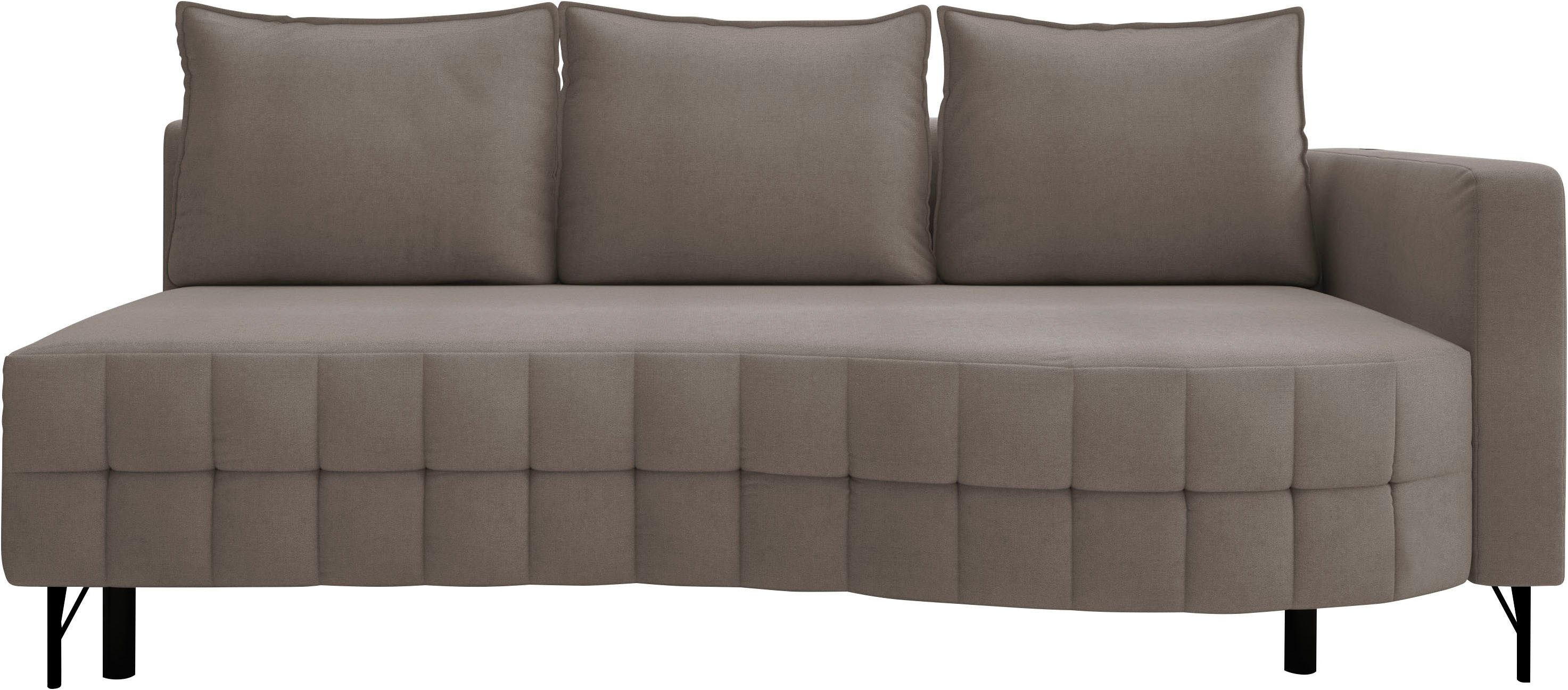 exxpo - sofa fashion Loungebank T wiggy slaapbank met bedfunctie en bedlade, comfortabele bonellvering, super zitcomfort, elegante vormtaal