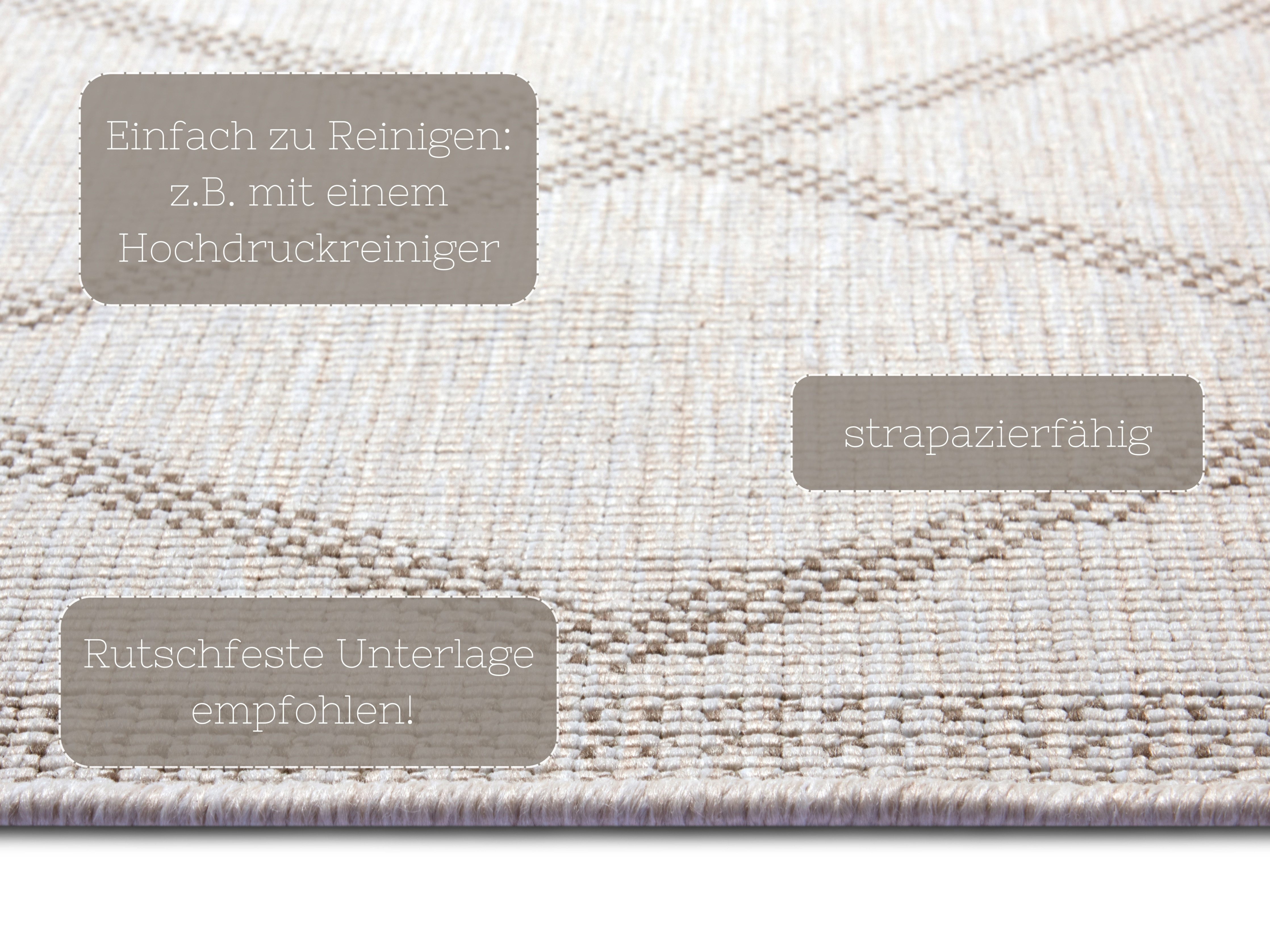 NORTHRUGS Vloerkleed Corsica tweezijdig te gebruiken kleed Binnen- en buitengebruik, weerbestendig, balkon, loper, woonkamer, waterbestendig