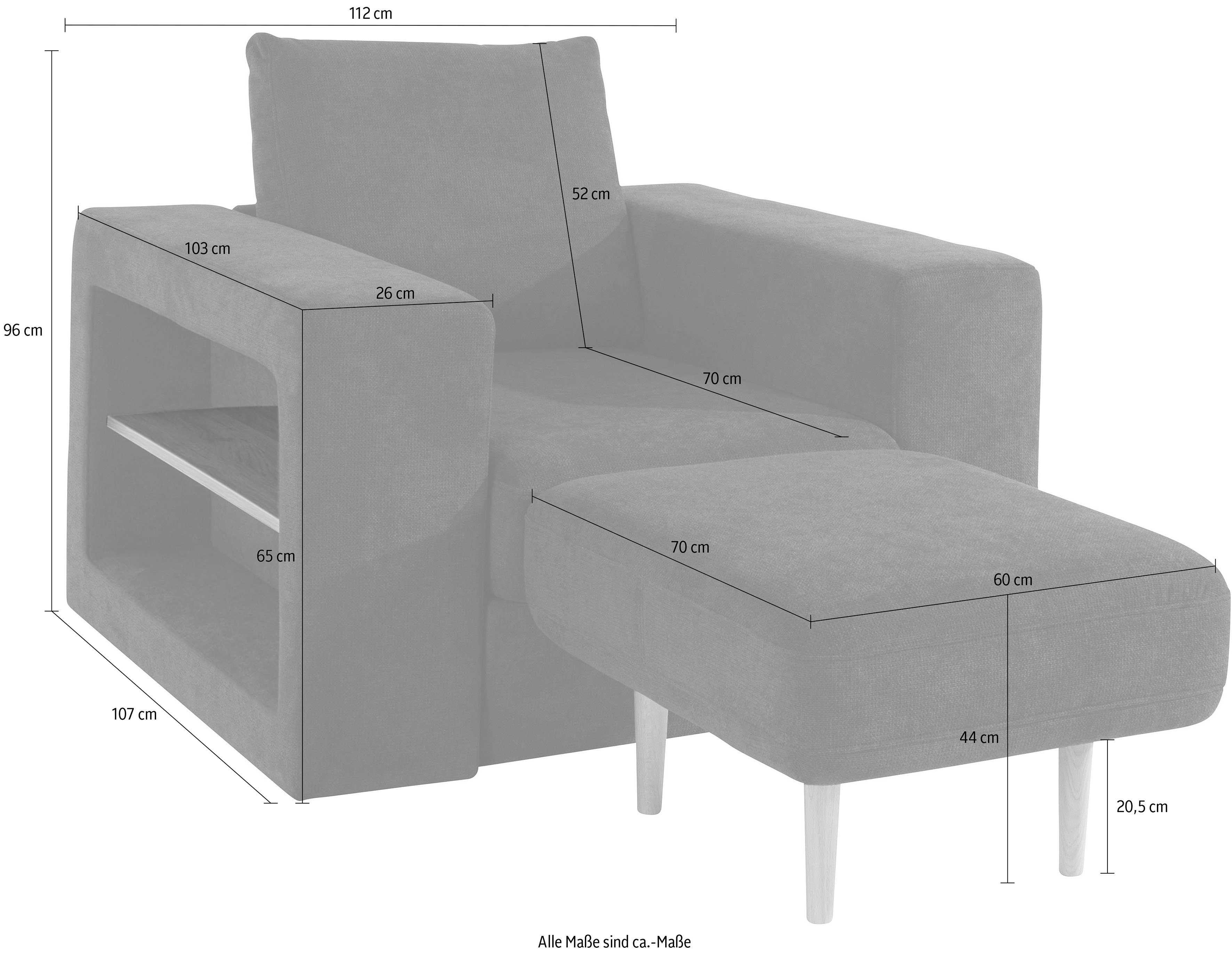LOOKS BY WOLFGANG JOOP Fauteuil Looksvb Aan te passen fauteuil: fauteuil wordt fauteuil met 1 hocker, kastfunctie