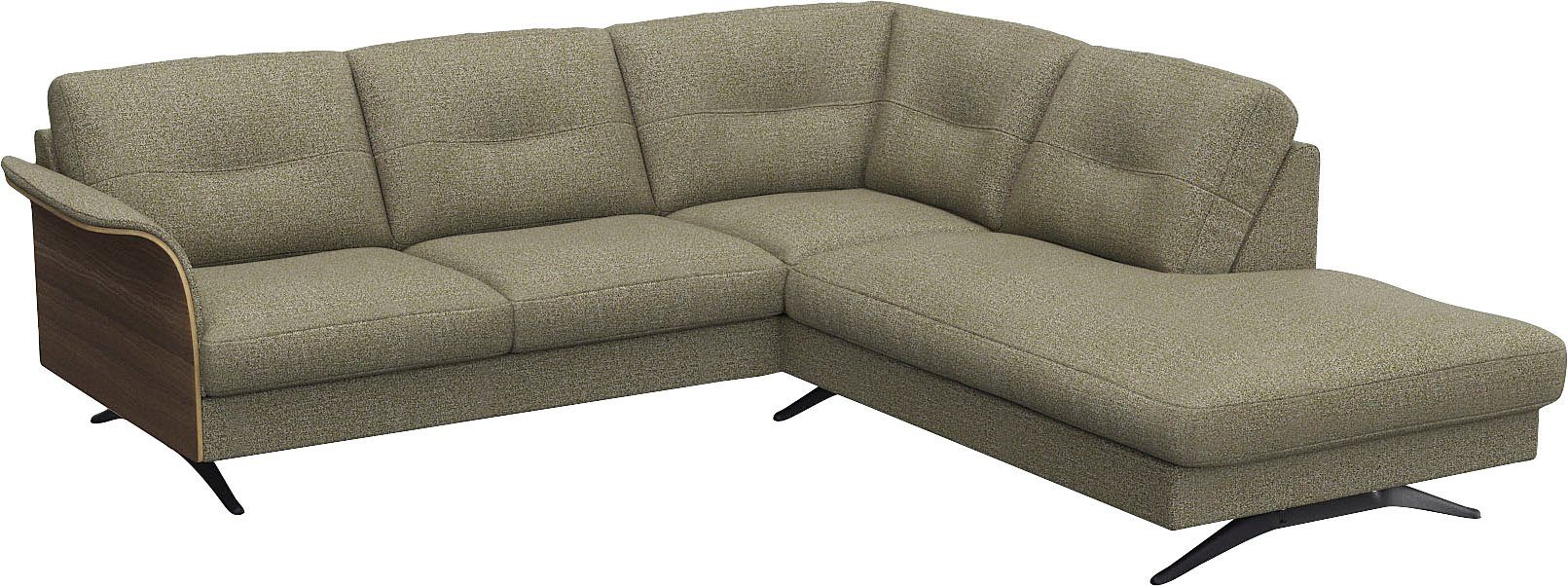 FLEXLUX Hoekbank Glow, super comfortabel door hoogwaardige zitconstructie met binnenvering, L-vorm