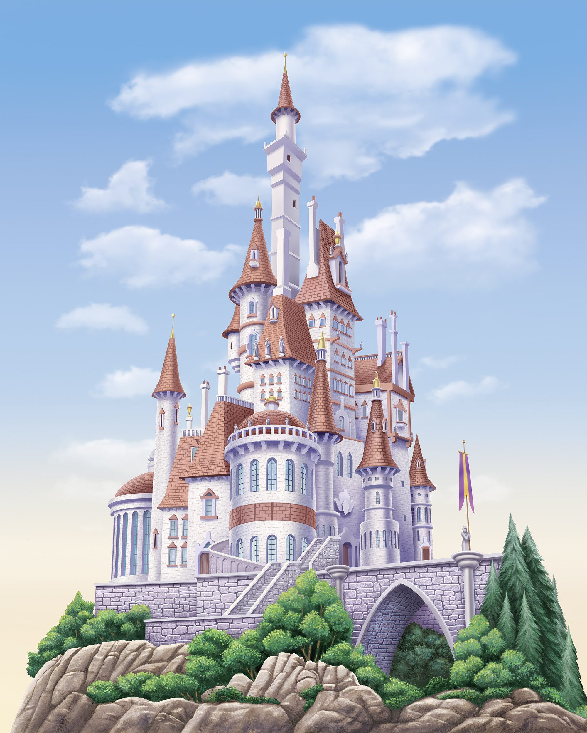 Komar Kinderbehang Disney Princess Belle Castle (1 stuk)