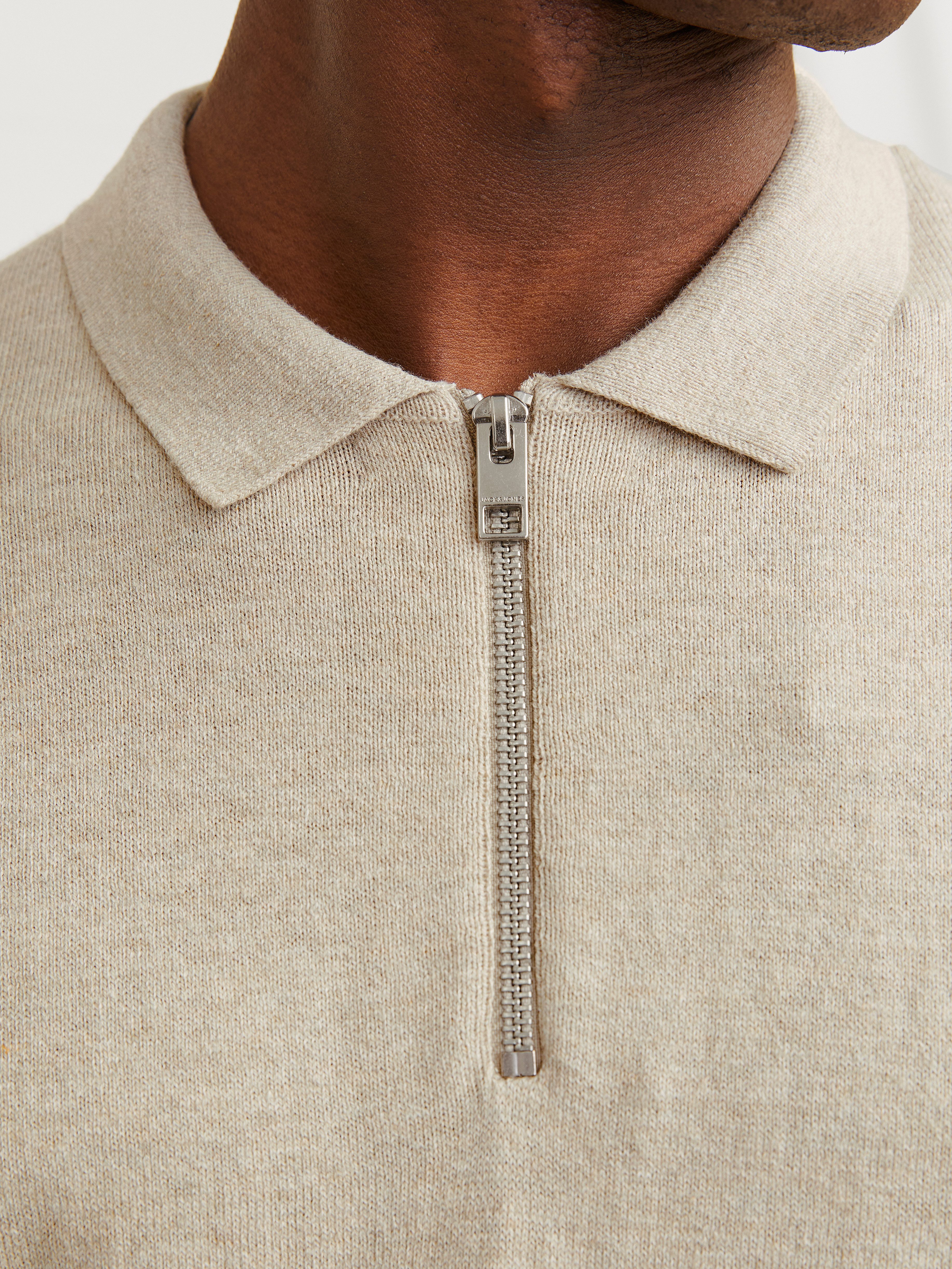 Jack & Jones Trui met polokraag JJEEMIL KNIT POLO HALF ZIP LS NOOS