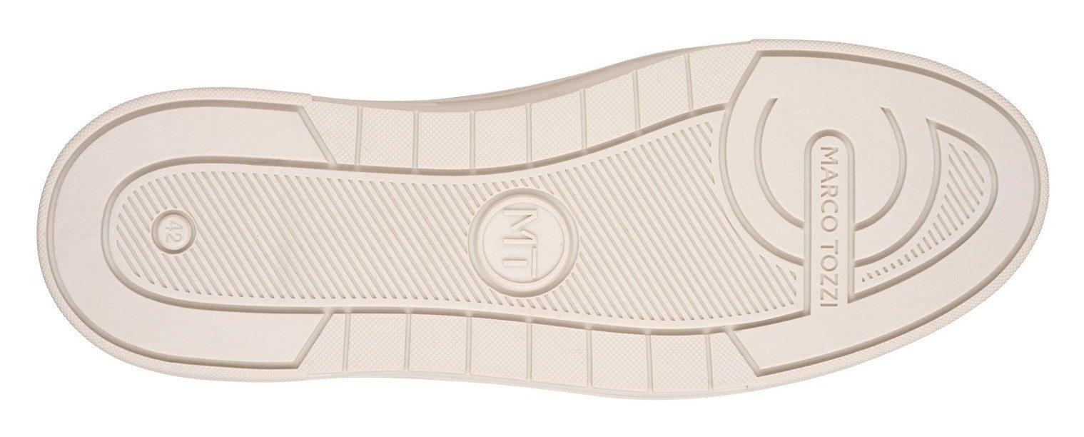 Marco Tozzi Plateausneakers , vrijetijdsschoen, lage schoen, veterschoen met perforatie en sierstiksels