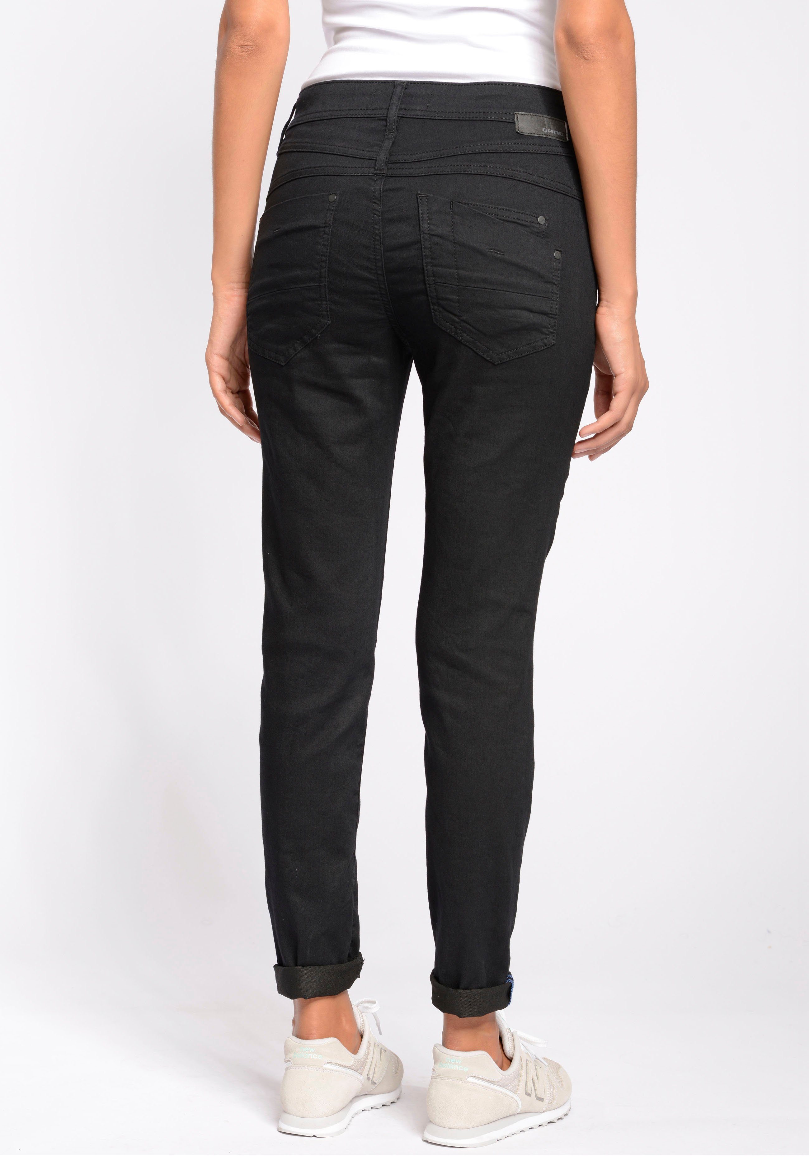 GANG 5-pocket jeans 94AMELIE van sweatdenim met schuine diep zittende achterzakken
