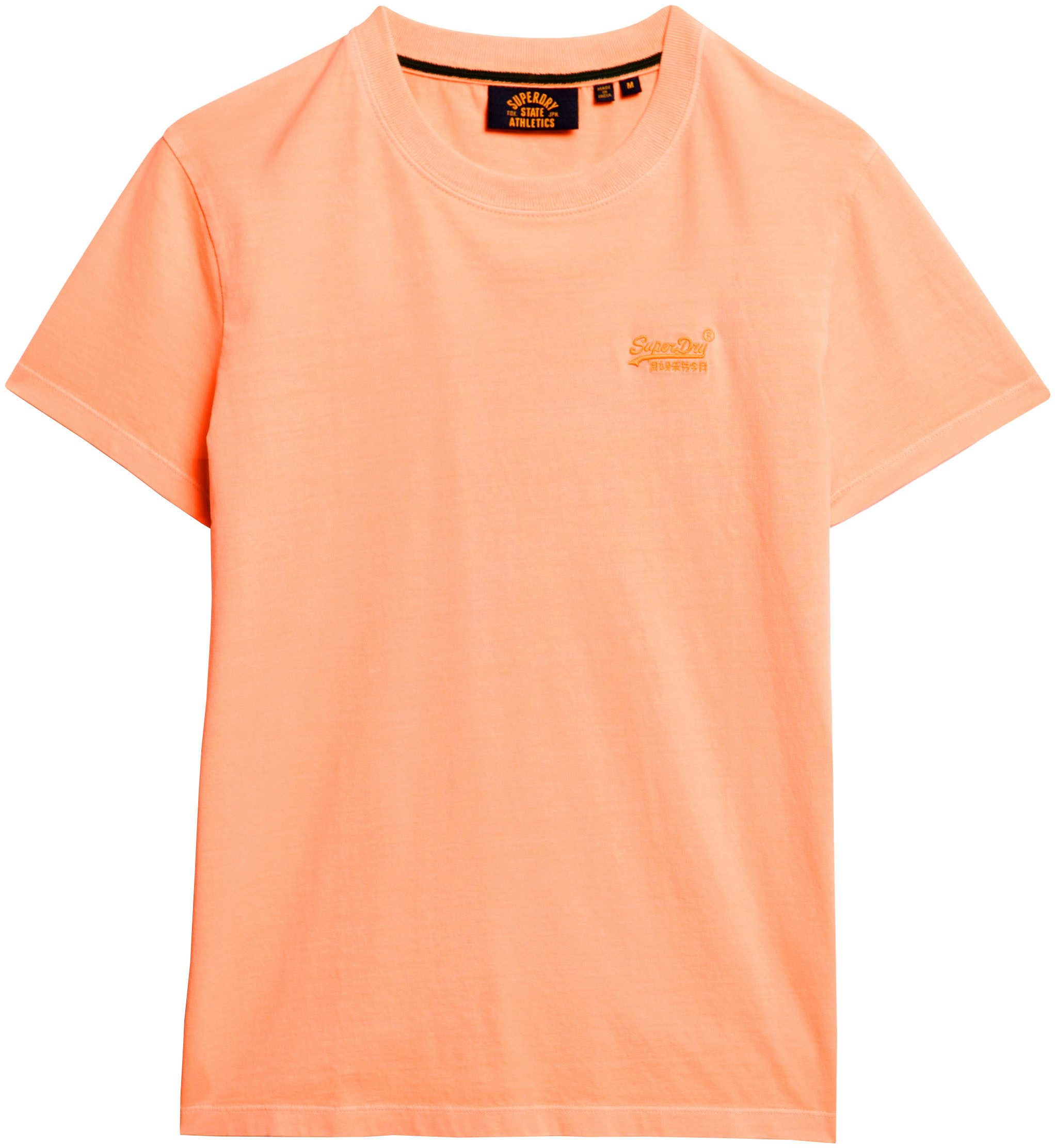 Superdry Shirt met ronde hals ESSENTIAL LOGO EMB NEON TEE