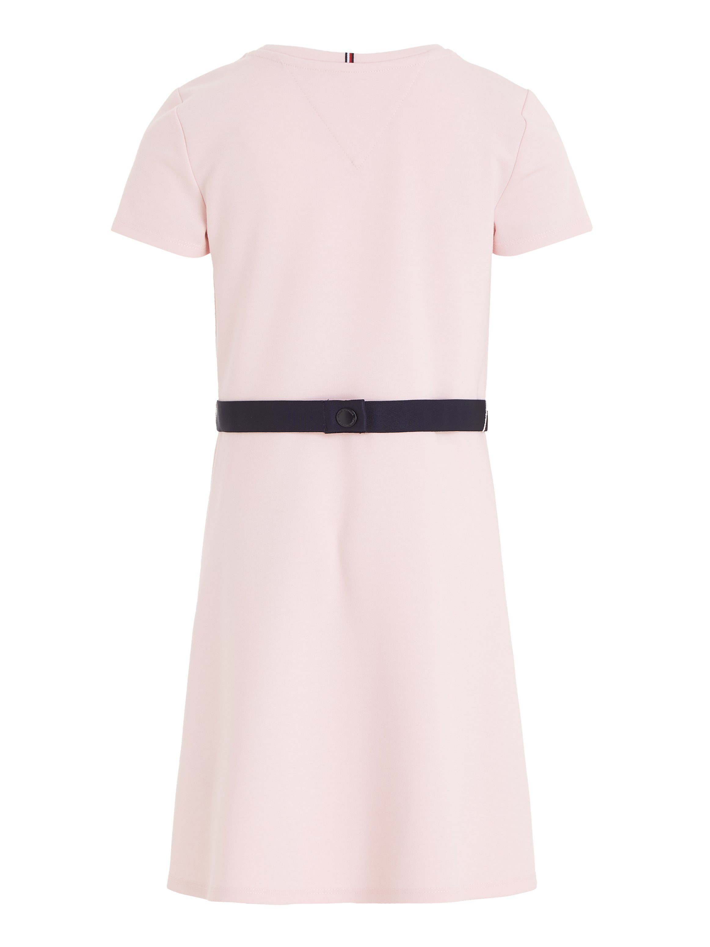 Tommy Hilfiger Jerseyjurk ESSENTIAL SKATER DRESS met merklabel op de tailleband