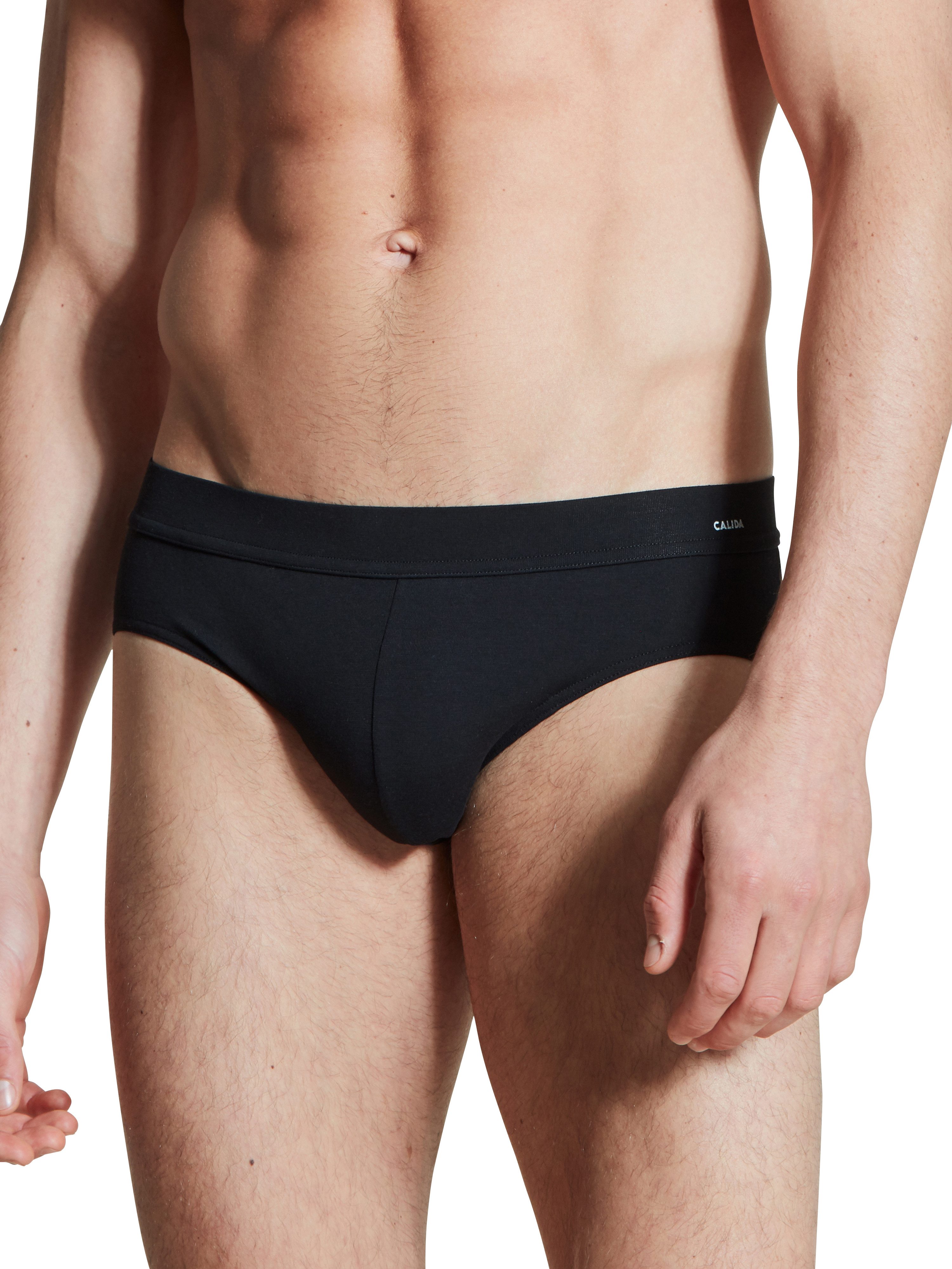 CALIDA Slip Cotton Code met klein logo-opschrift heren slips maat S (46/48) zwart