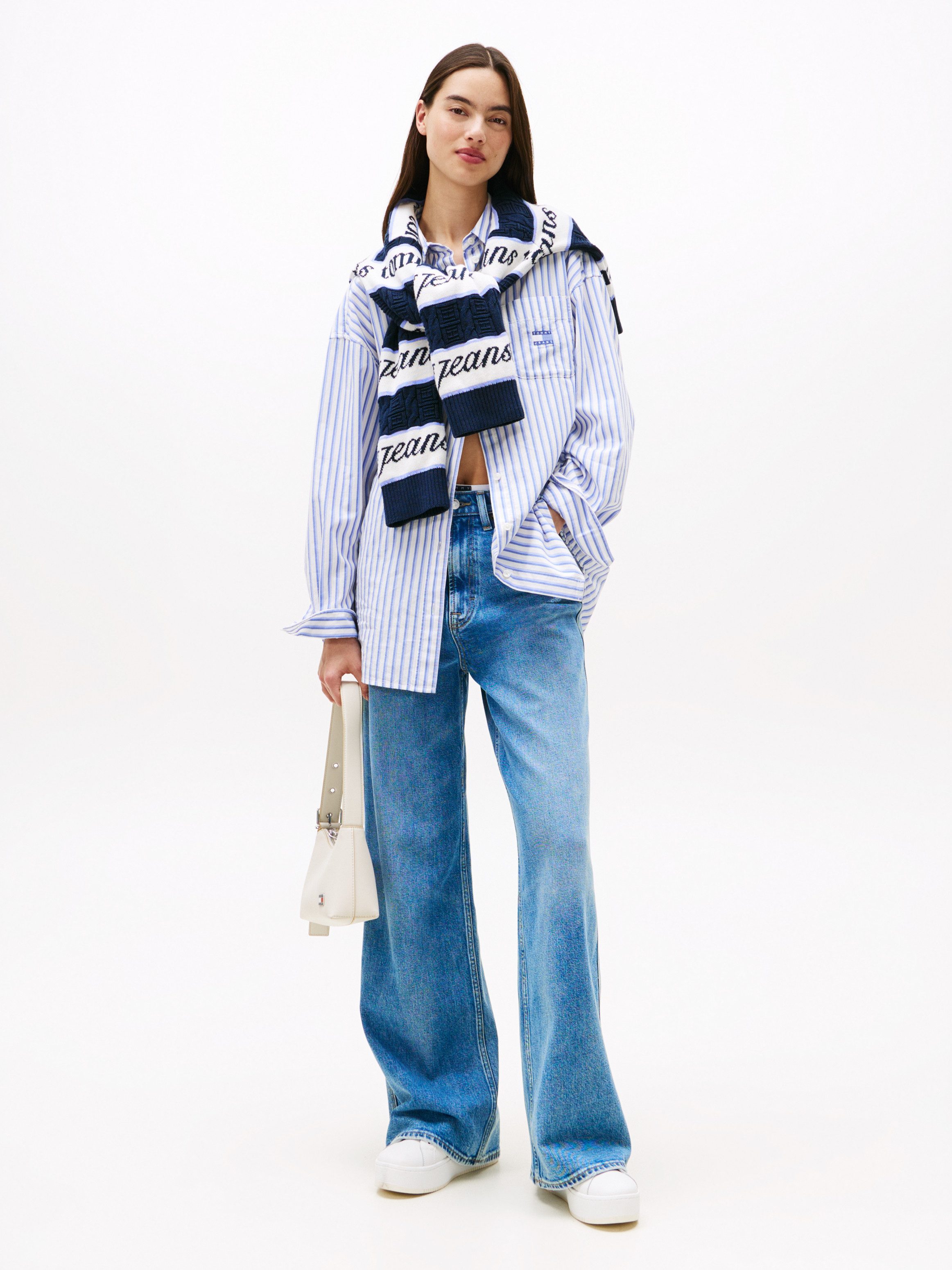 TOMMY JEANS Overhemdblouse TJW OVS BADGE STRIPE SHIRT