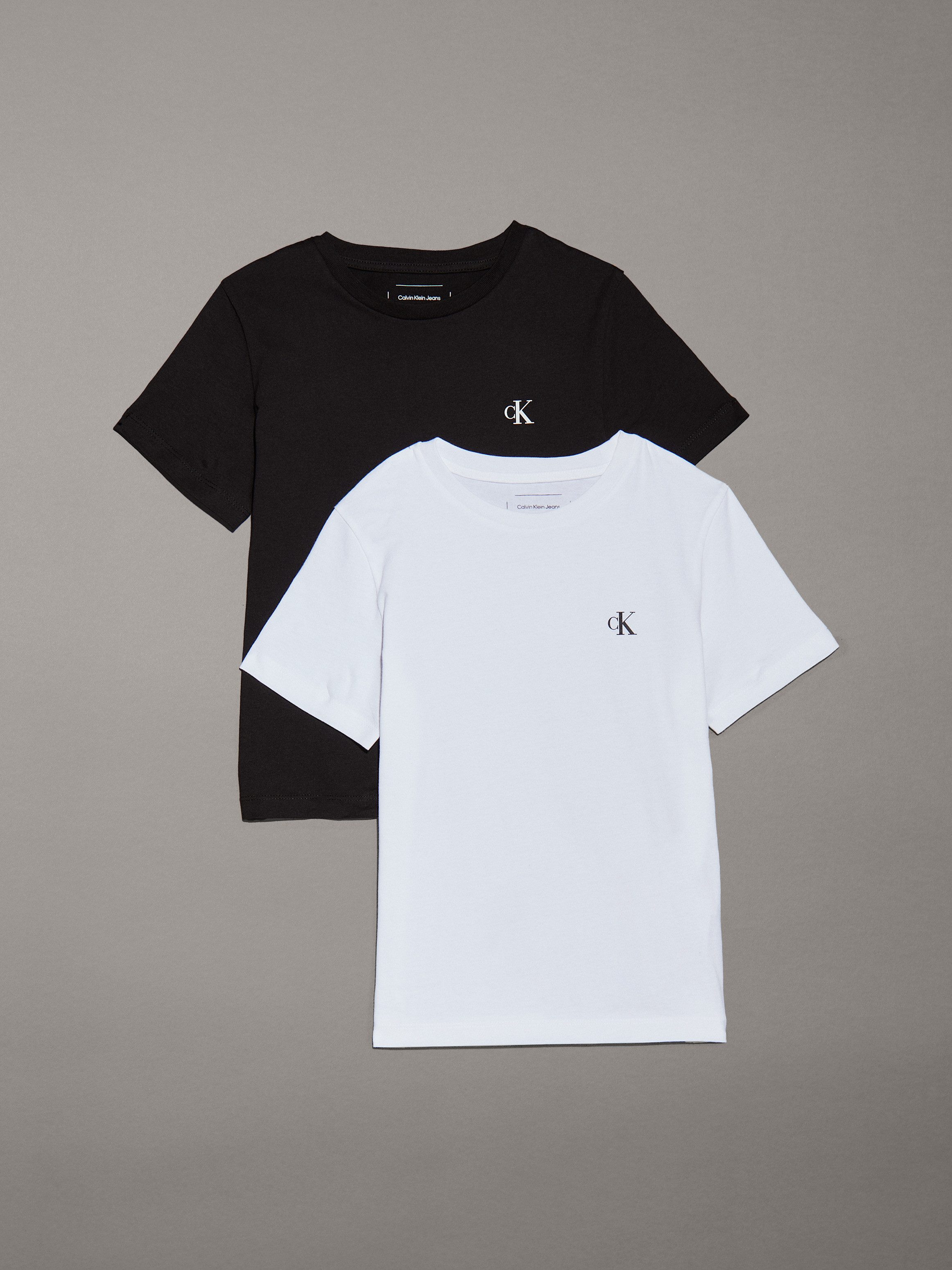 Calvin Klein T-shirt 2-PACK MONOGRAM TOP voor kinderen tot 16 jaar met logo-opdruk (2-delig)
