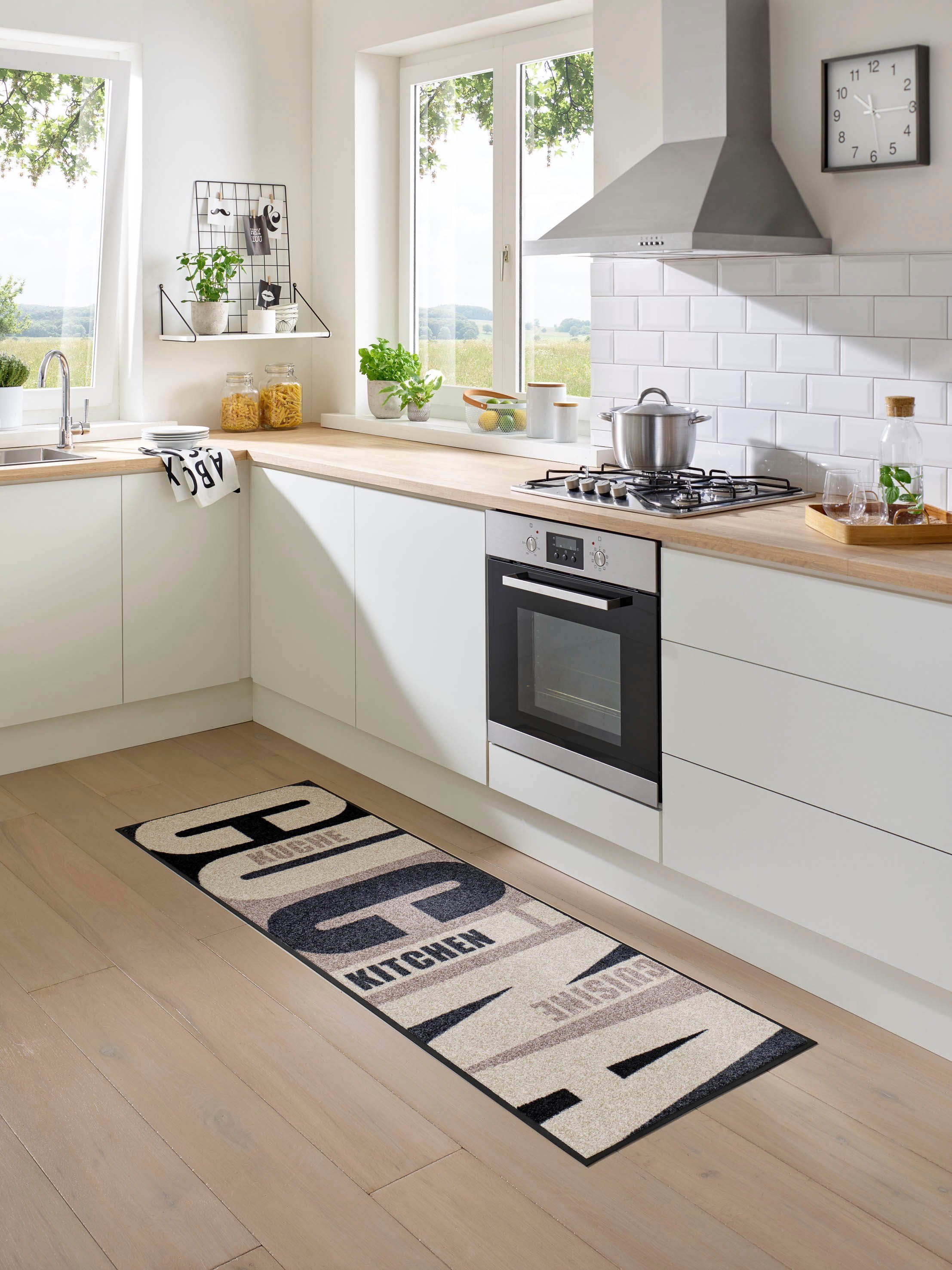 wash+dry by Kleen-Tex Keukenloper Cucina pura met quote, geschikt voor binnen en buiten, wasbaar, keuken
