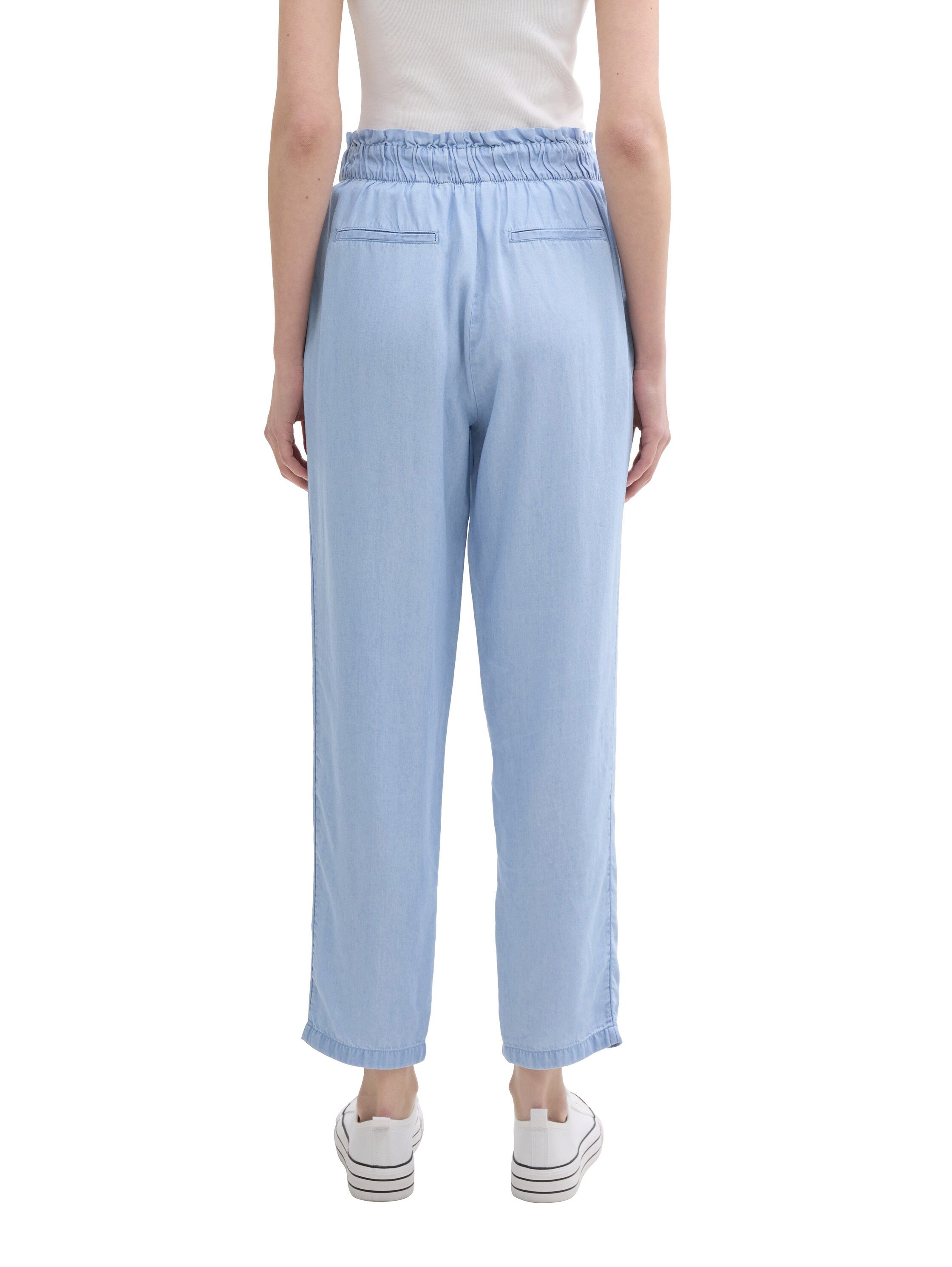 Tom Tailor Denim Paperbag-broek met een bindceintuur
