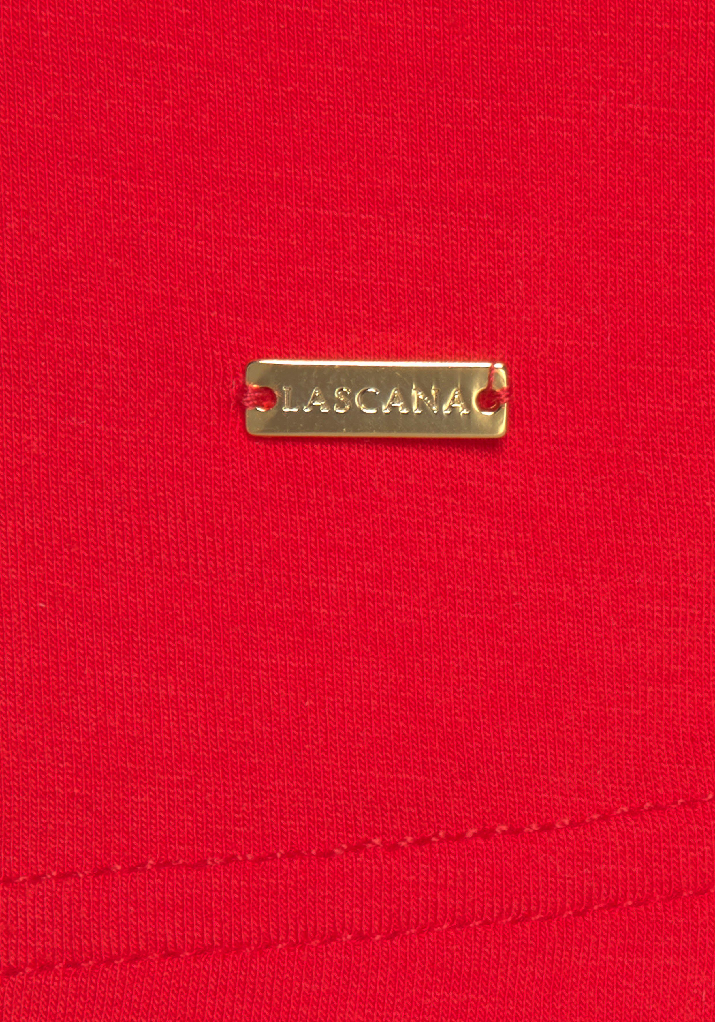 Lascana Pyjama top met kanten inzetten
