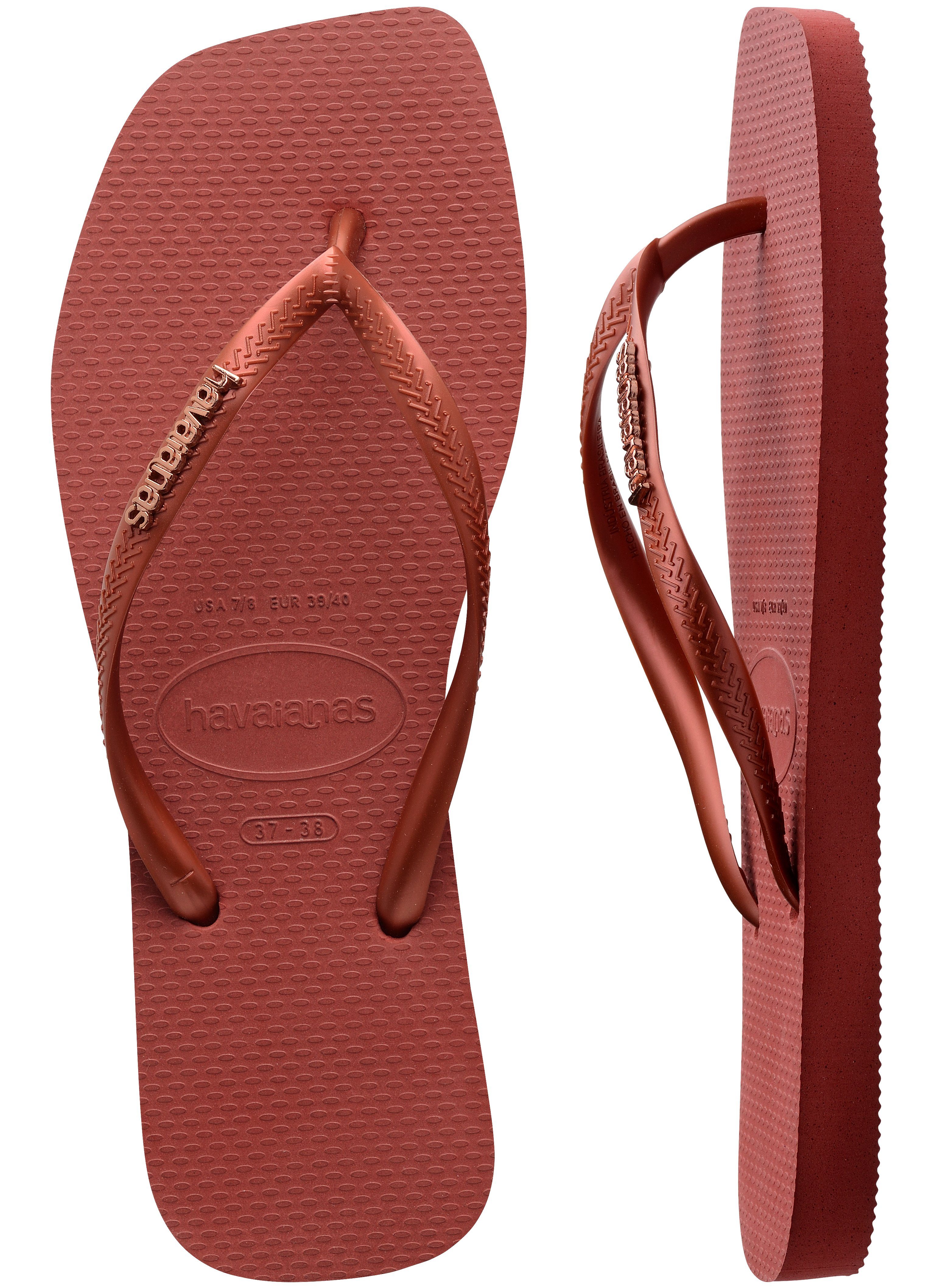 Havaianas Teenslippers SQUARE LOGO METALLIC , zomerschoen, slippers, poolslides met metallic bandjes