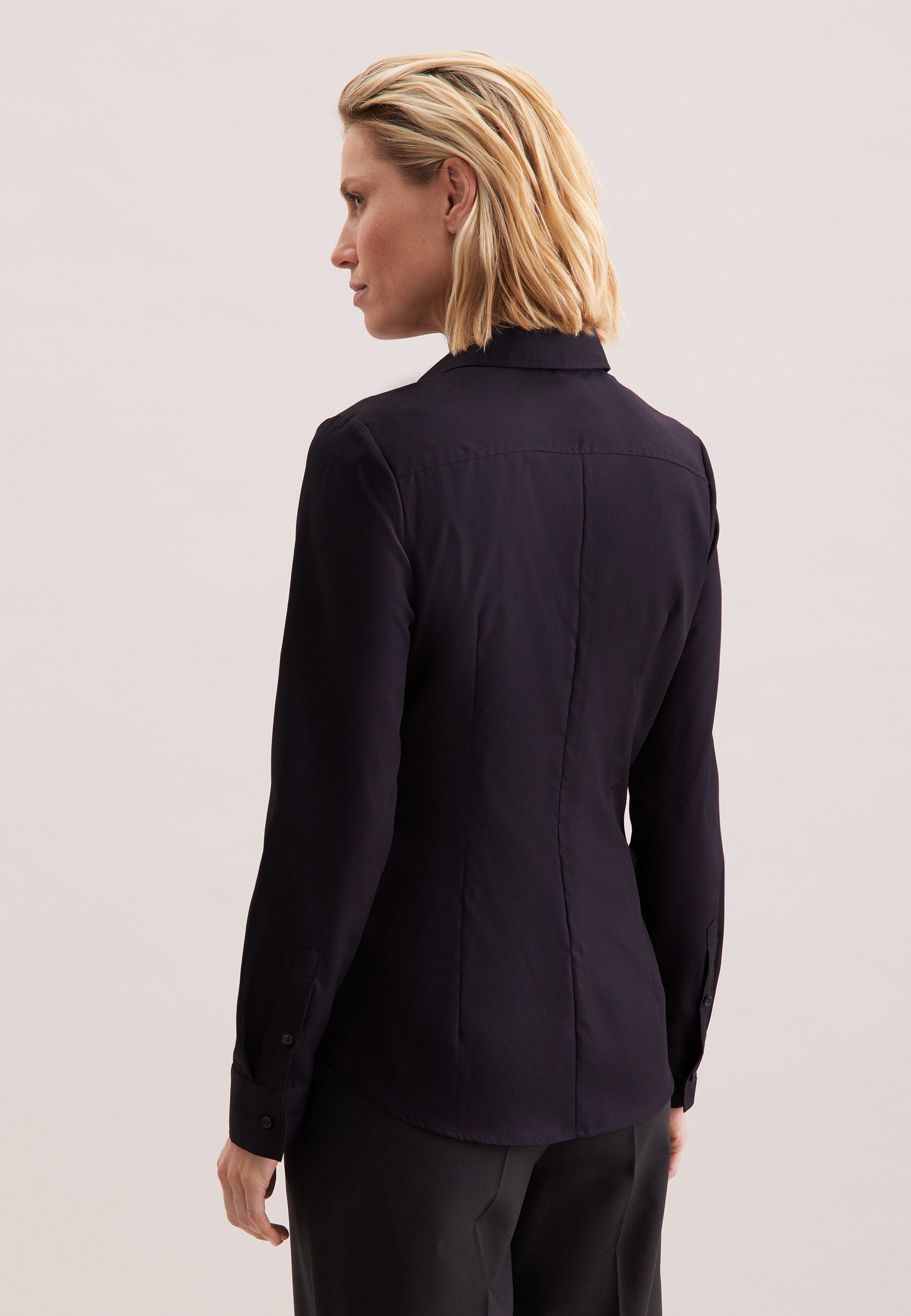 seidensticker Overhemdblouse Zwarte roos 1/1 kraag uni