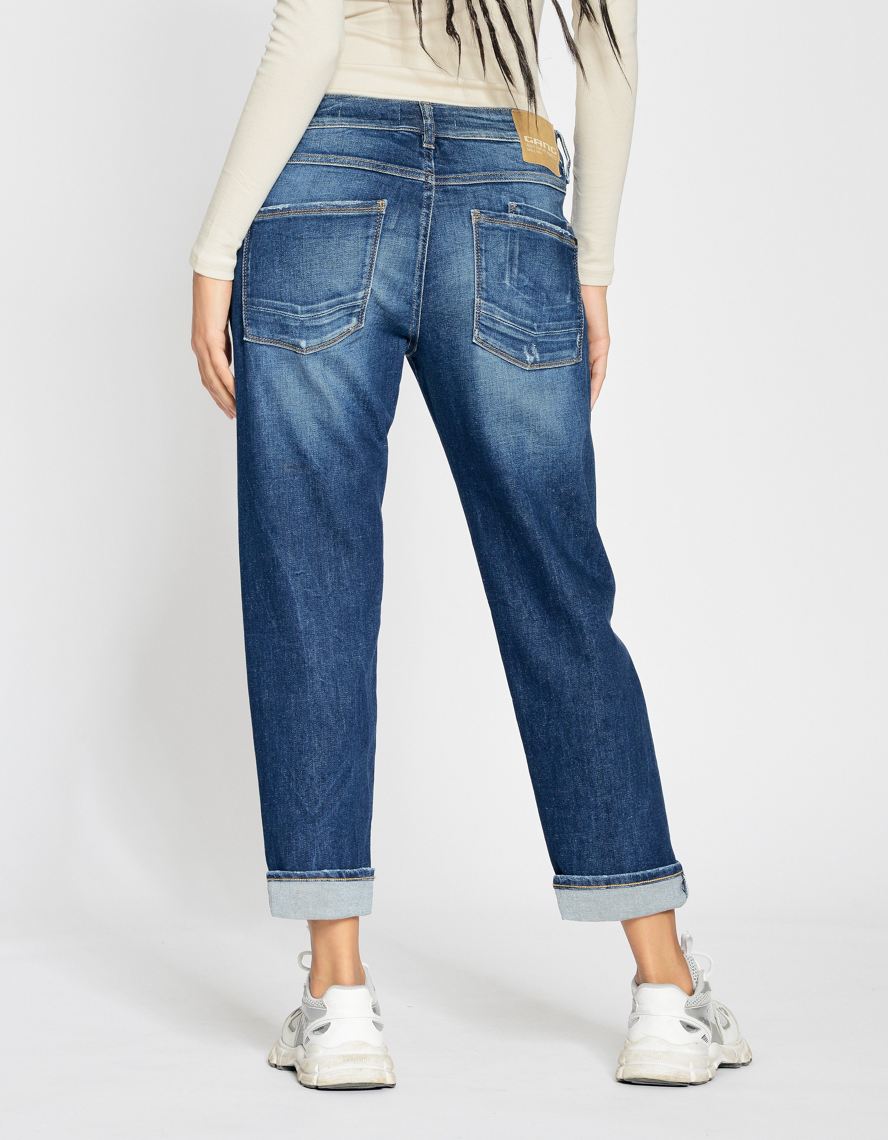 GANG Boyfriendjeans 94NADIA 5-pocketsstijl met ritssluiting en knoop
