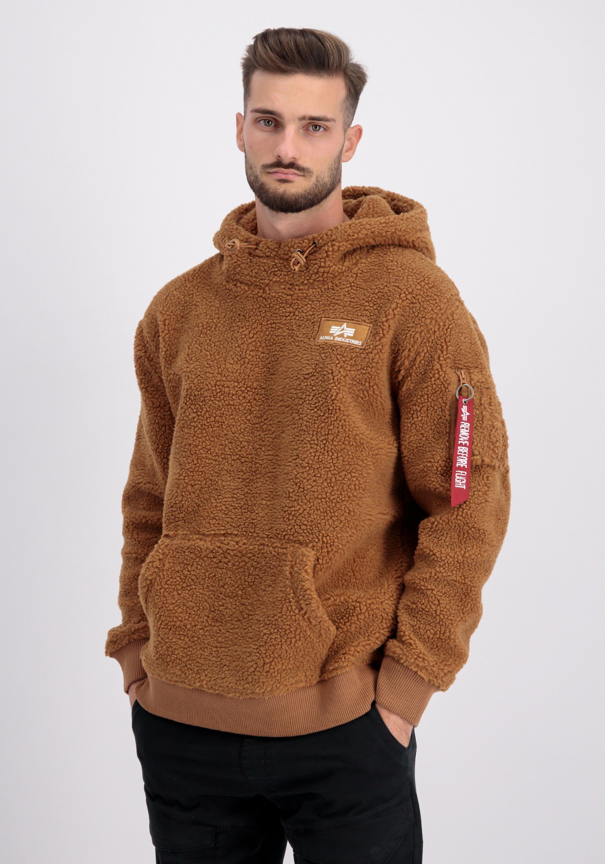 Alpha Industries Hoodie Alpha Industries Men - Hoodies teddy hoodie heren sweaters maat S bruin