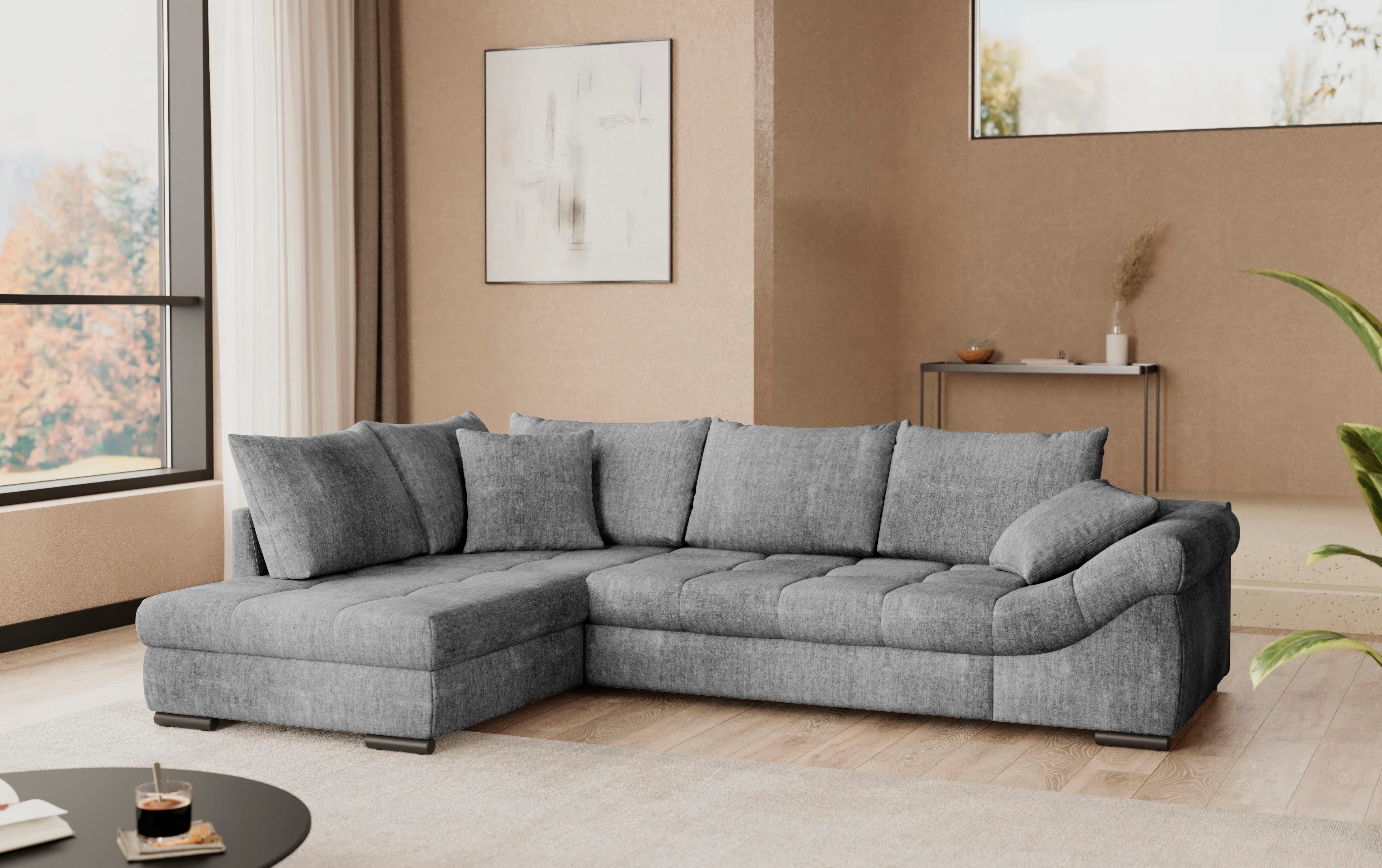 Mr. Couch Hoekbank Allegro, L-vorm met hoogslaper beduitbreiding, optioneel met koudschuim