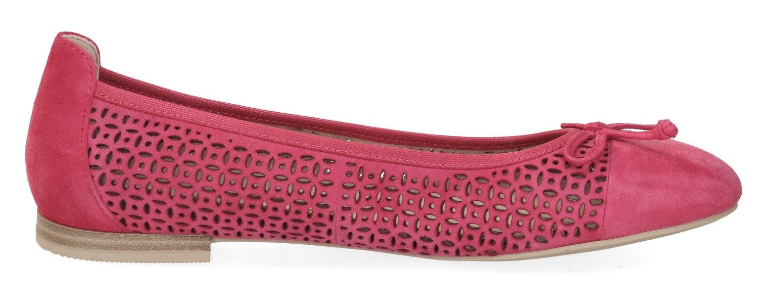 Caprice Ballerina's , blokhak, business schoen, comfortabele schoen met subtiele sierstrik