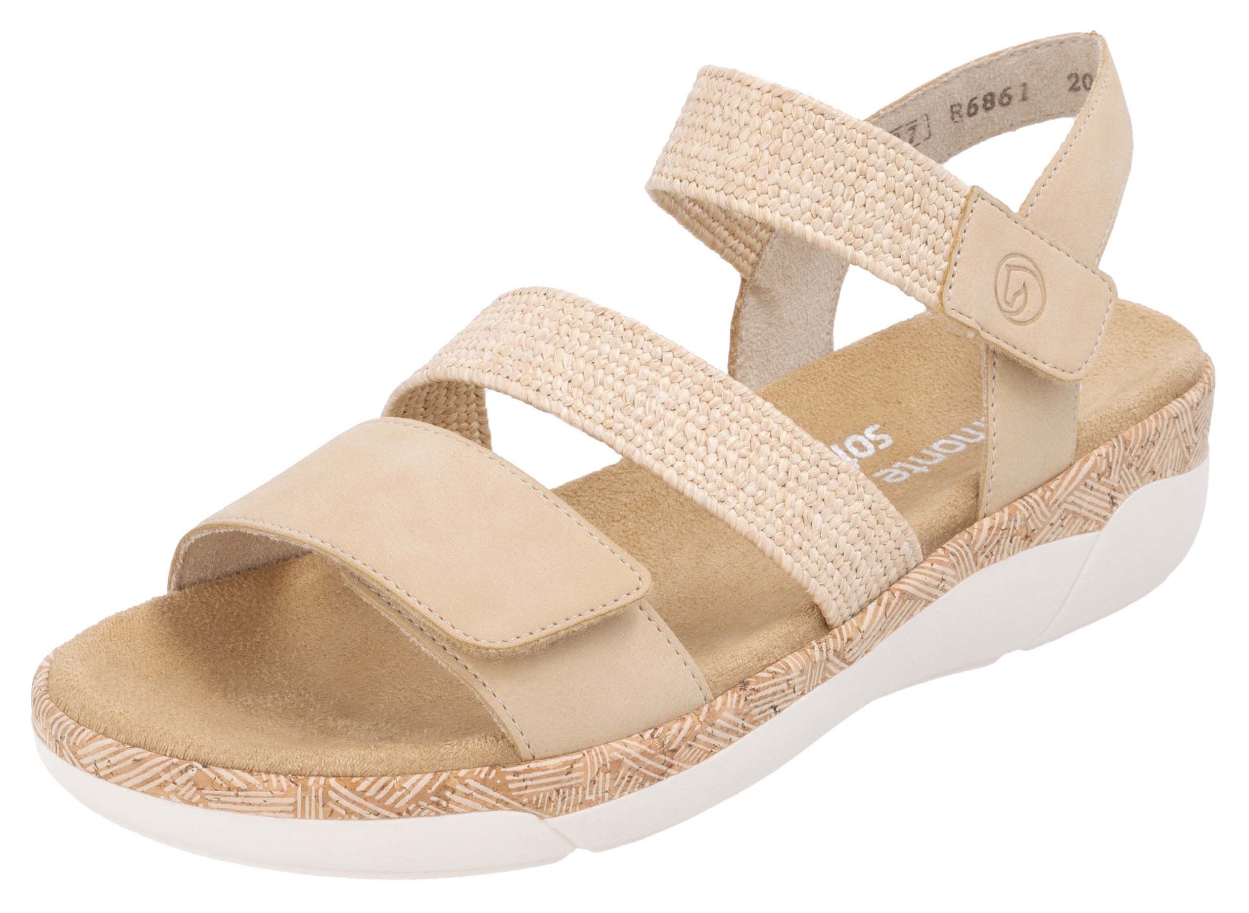 Remonte Sleehaksandaaltjes , riemchensandaal, comfortabele schoen, zomerschoen met zacht voetbed dames sandalen met sleehak maat 42 beige
