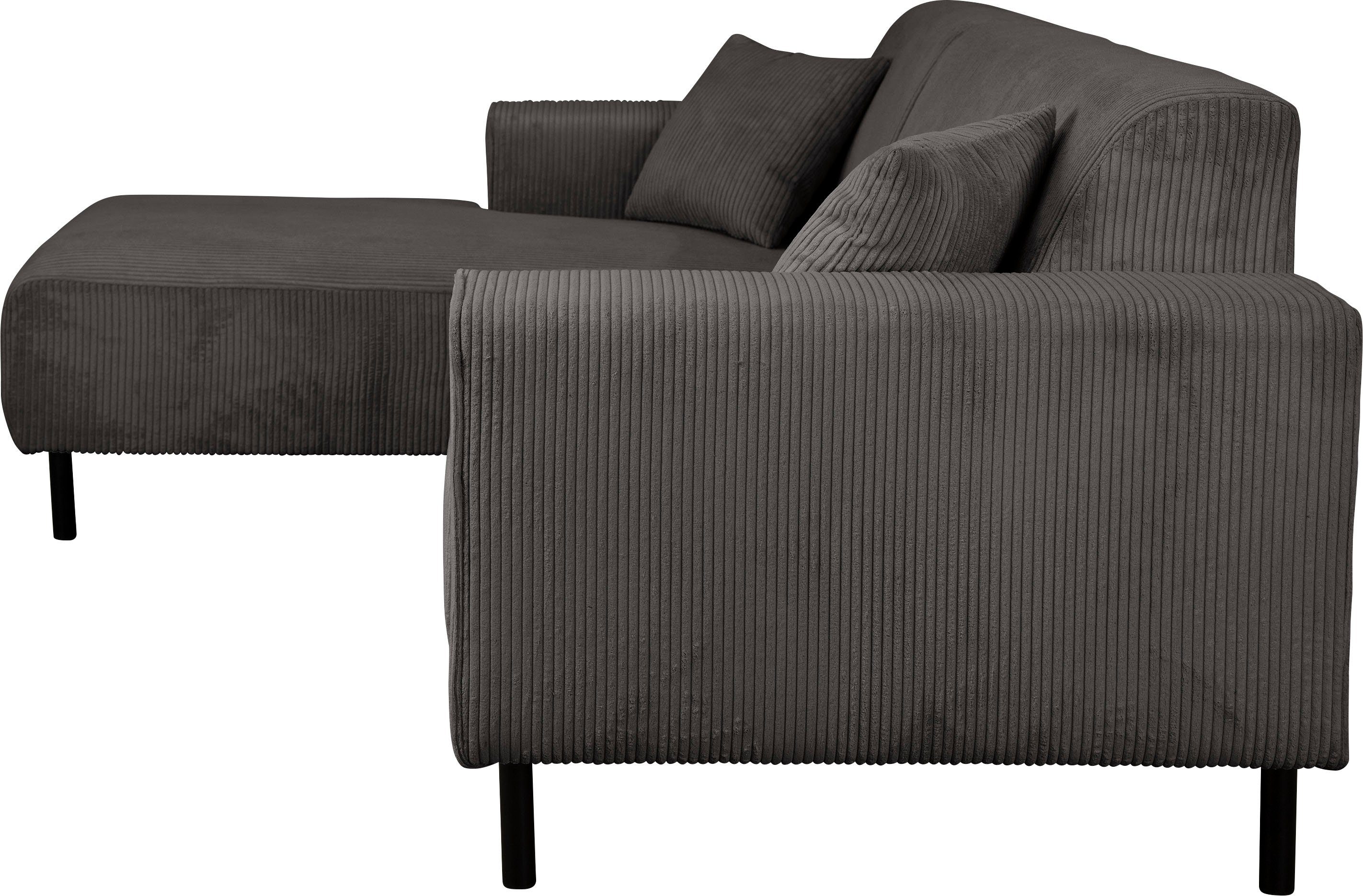 Home affaire Hoekbank ARROS L-vorm met golfondersteuning, afmetingen B/D/H: 235/163/81 cm incl. sierkussens, met recamiere rechts/links bestelbaar, ook in cord