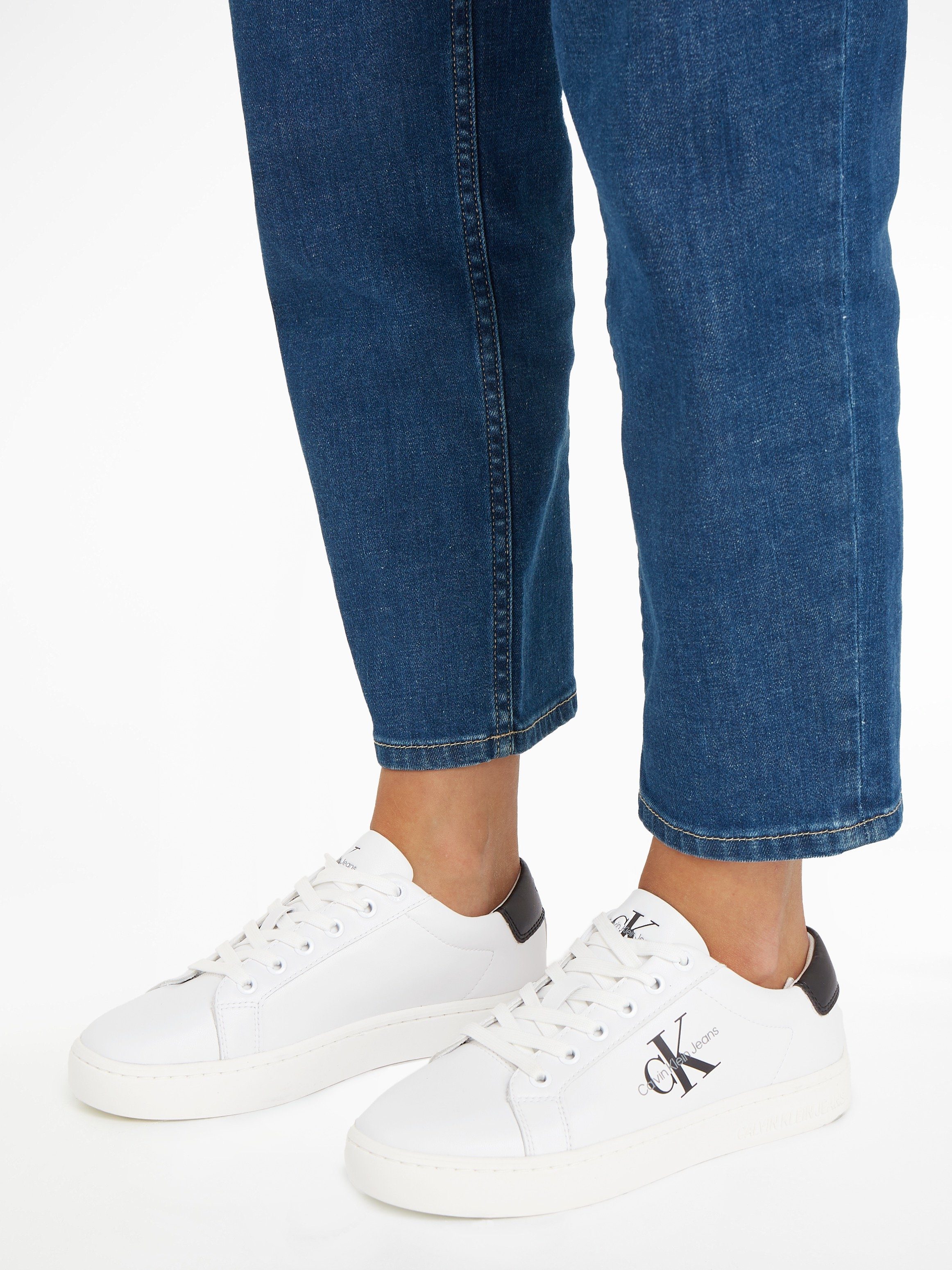 Calvin Klein Sneakers CLASSIC CUPSOLE LACEUP LTH WN met zijlogo, vrijetijdsschoen, lage schoen, veterschoen