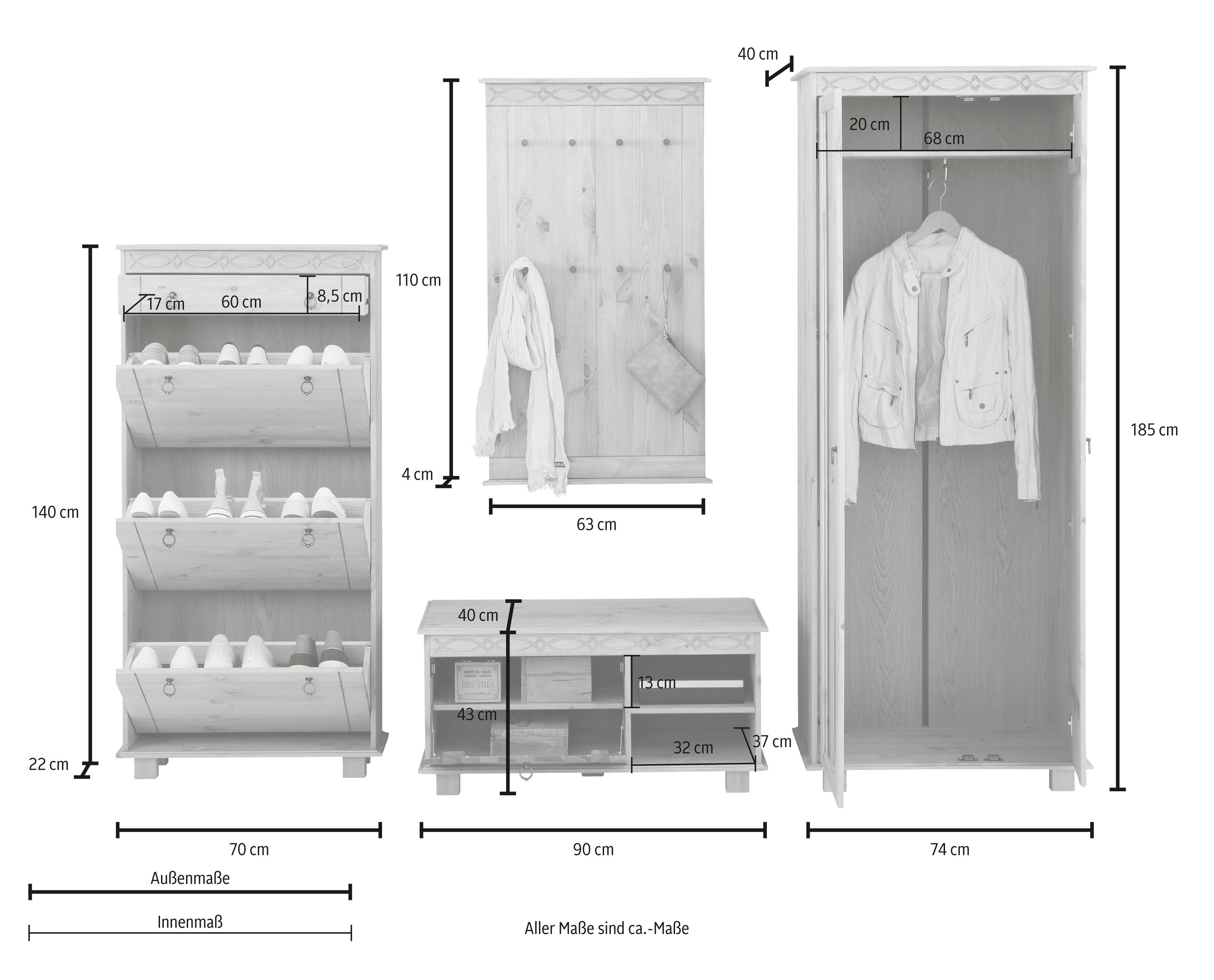 Home affaire Halmeubelset Indra (set, 4-delig)