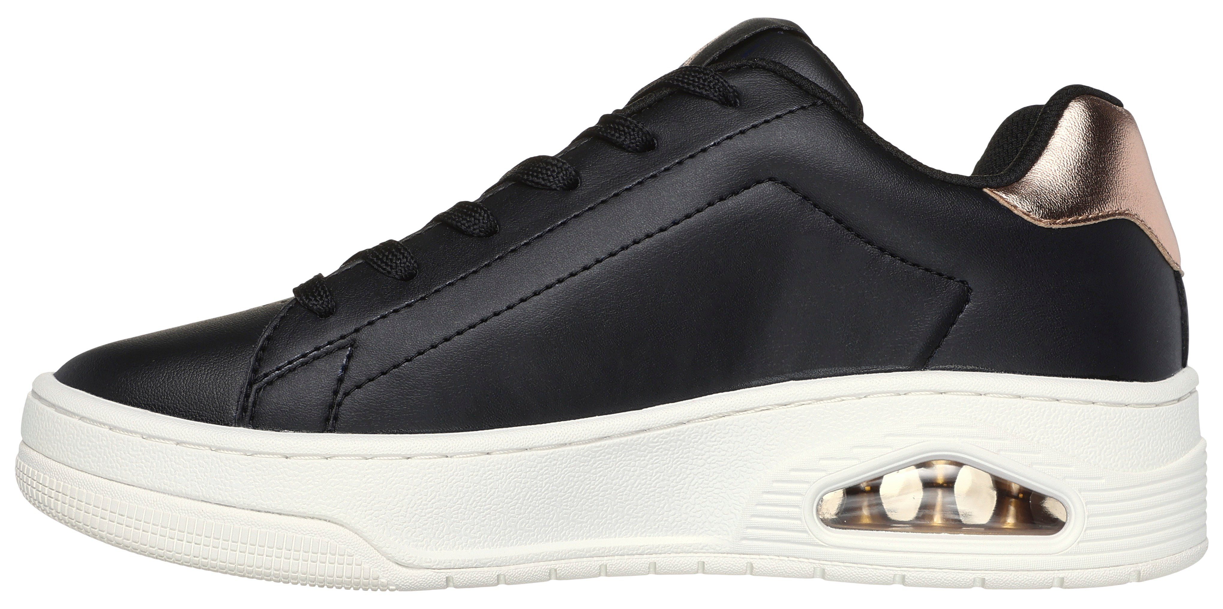 Skechers Sneakers UNO COURT met metallic-applicatie, vrijetijdsschoen, lage schoen, veterschoen