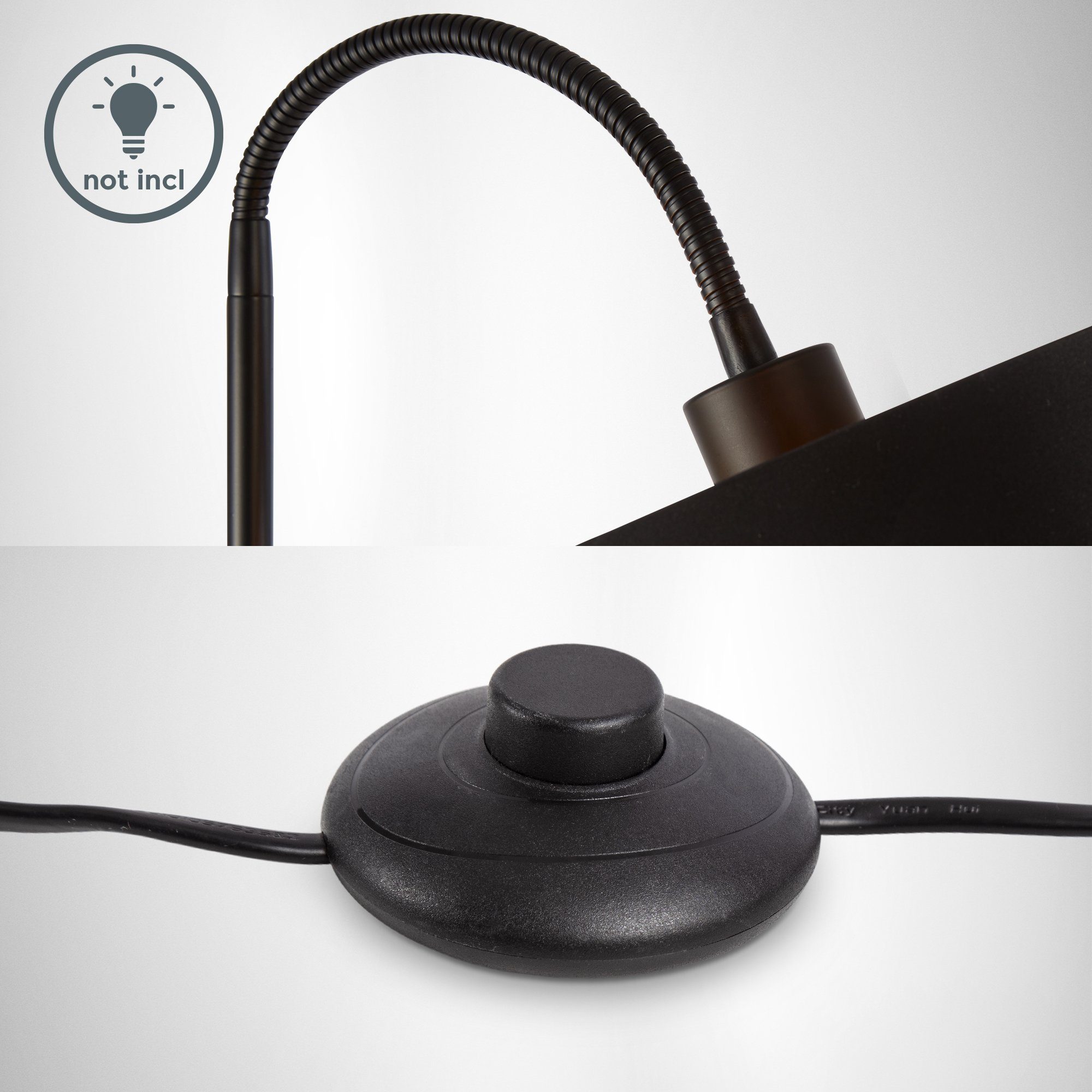 B.K.Licht Staande lamp BKL1419 Stehleuchte Vintage, mit Fußtaster, Lampenschirm aus Stoff