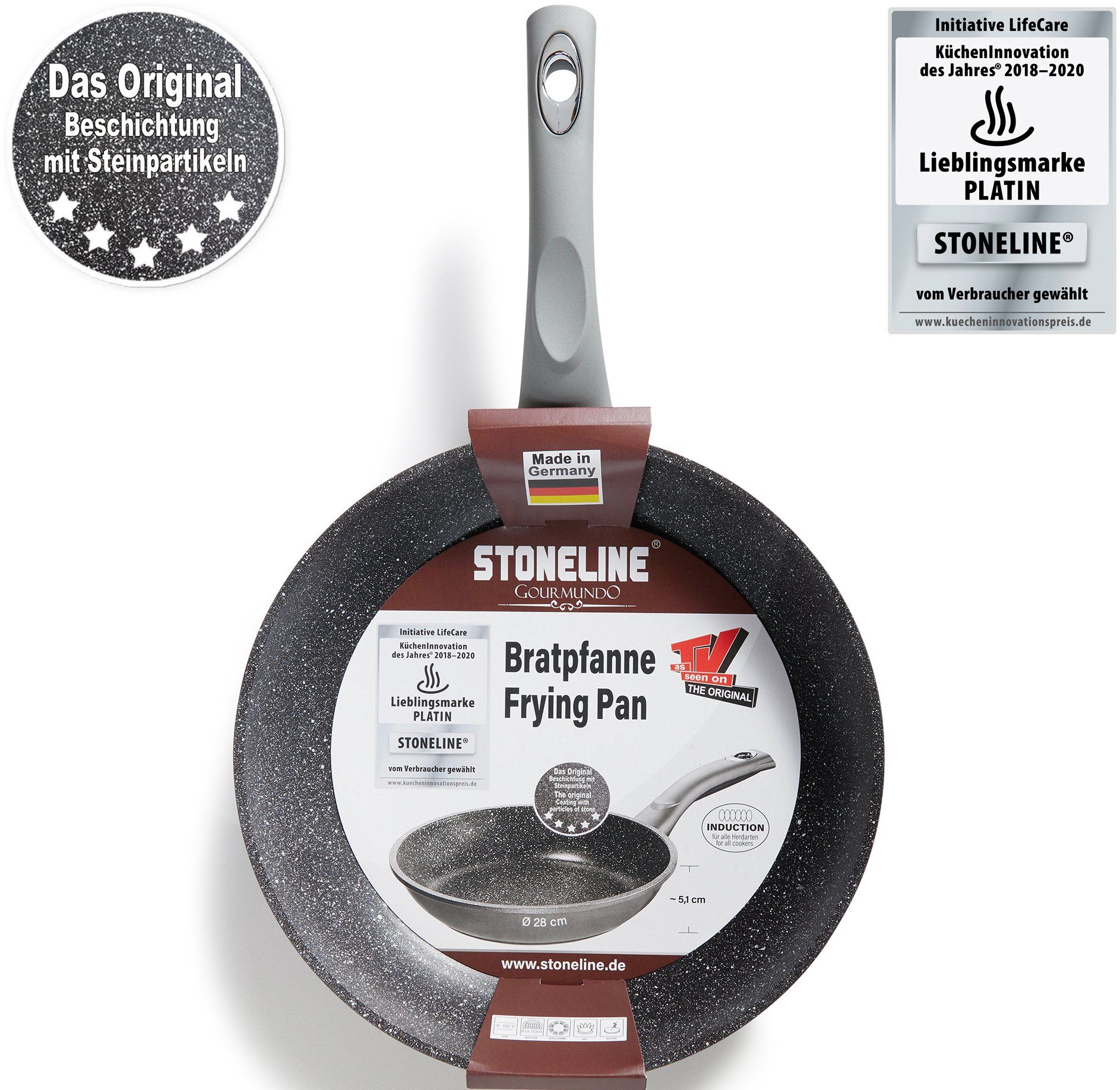 STONELINE Koekenpan Gourmundo Made in Germany, STONELINE®-antiaanbaklaag, inductie, inductie (1-delig)