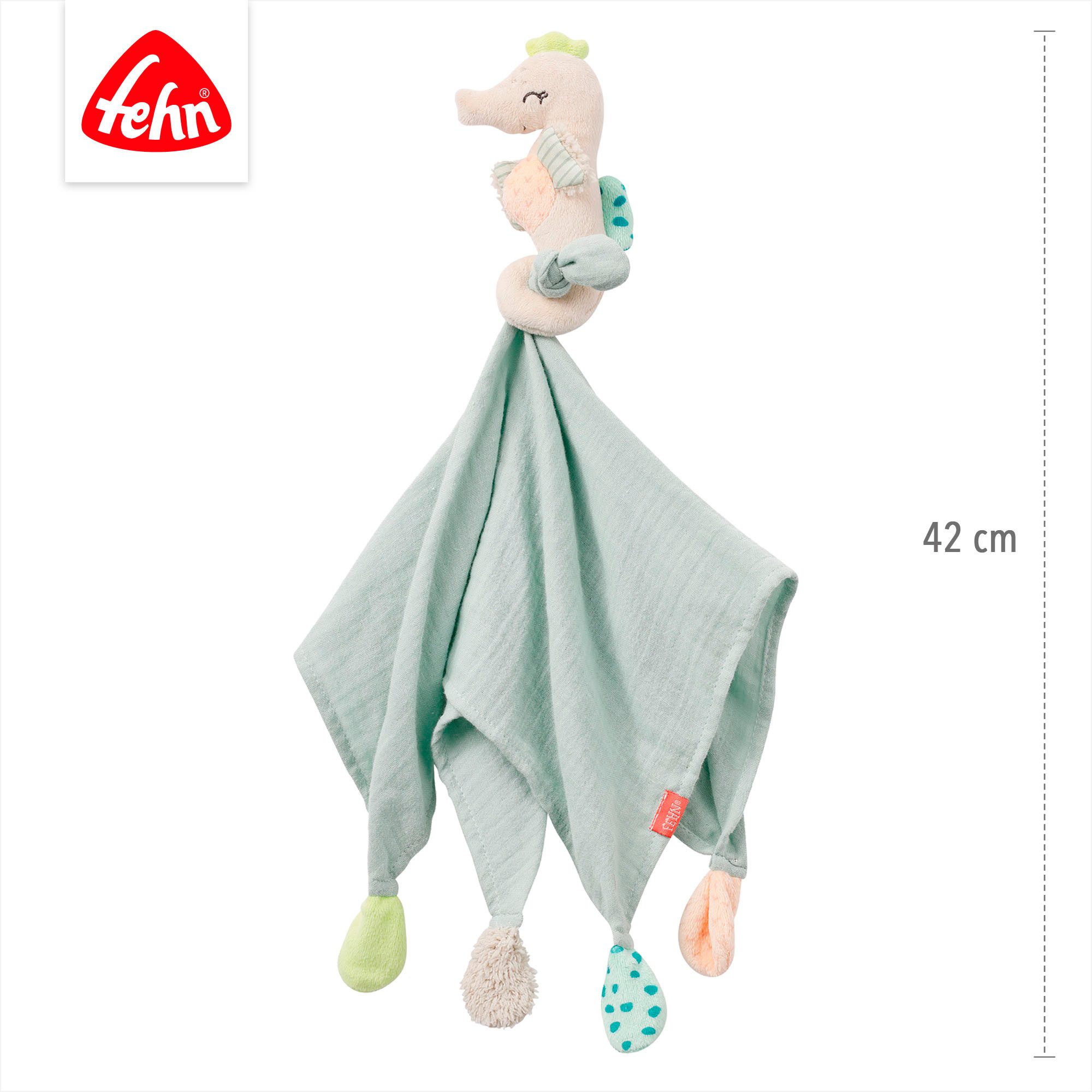 Fehn Knuffeldoekje Zeekinderen, zeepaard knuffeldoekje