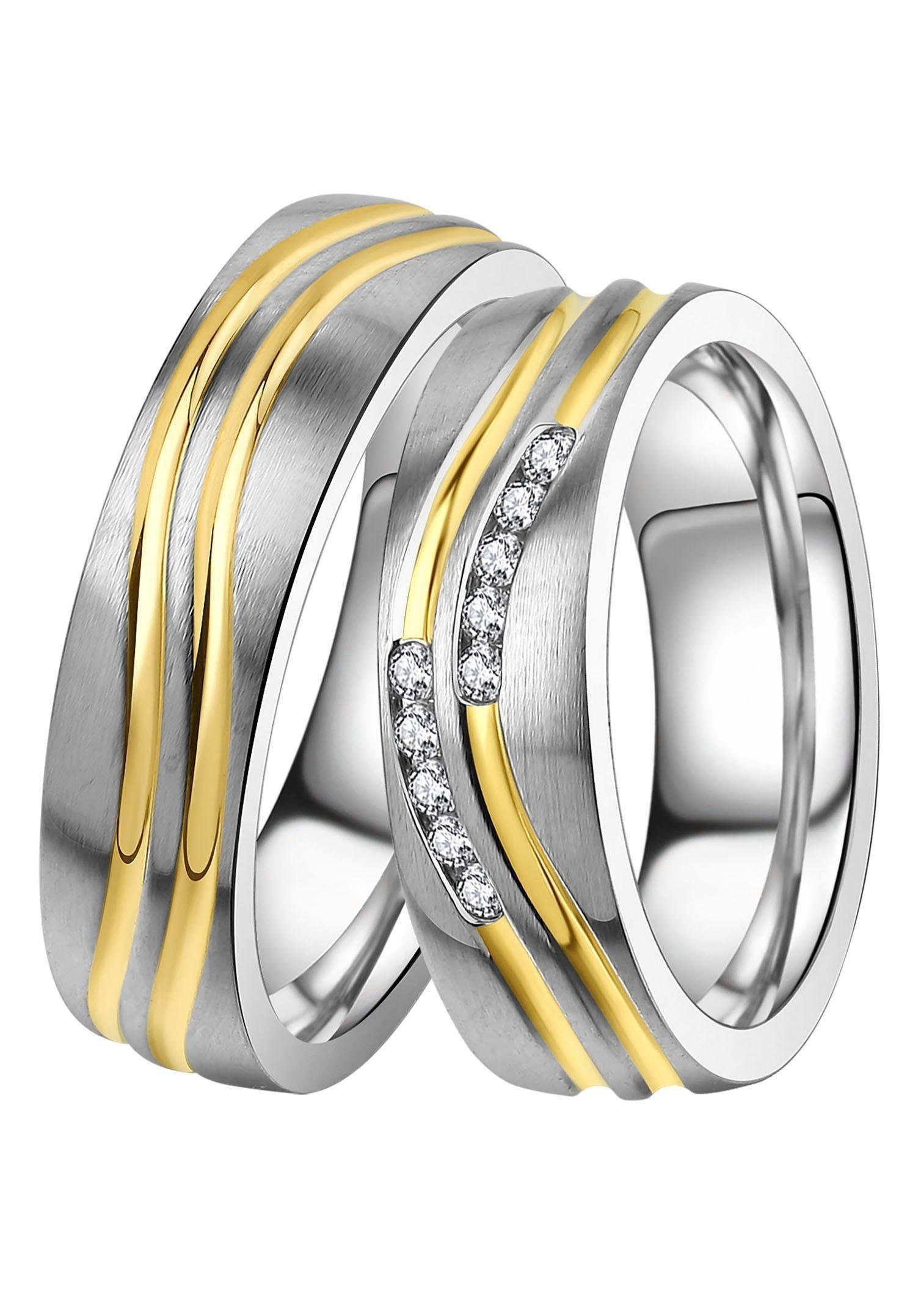 DOOSTI Trouwring Sieraden cadeau roestvrijstalen trouwring partnerring LIEBE unisex ringen maat 70 goud(kleur)