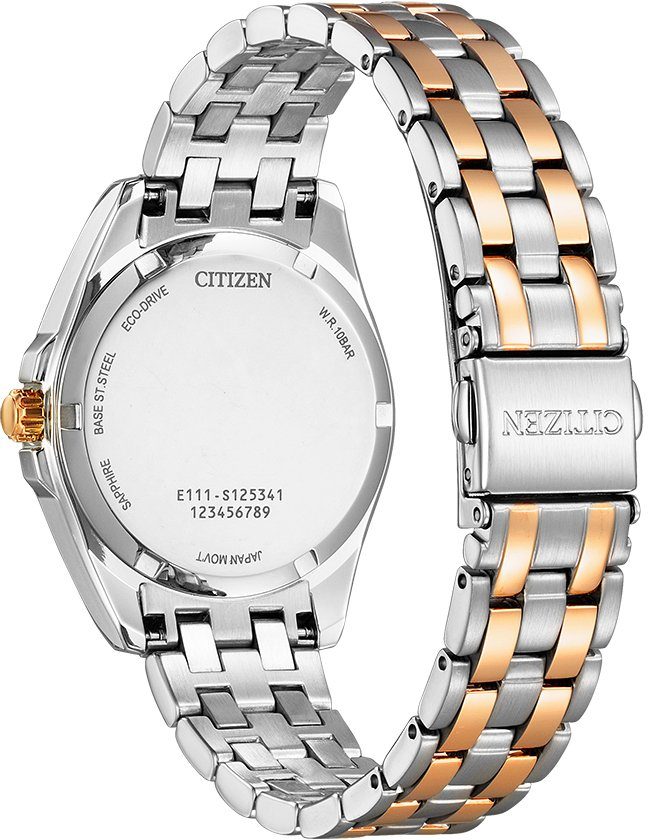 Citizen Solarhorloge EO1210-83A Polshorloge, dameshorloge, roestvrijstalen armband, tot 10 bar waterdicht, datum