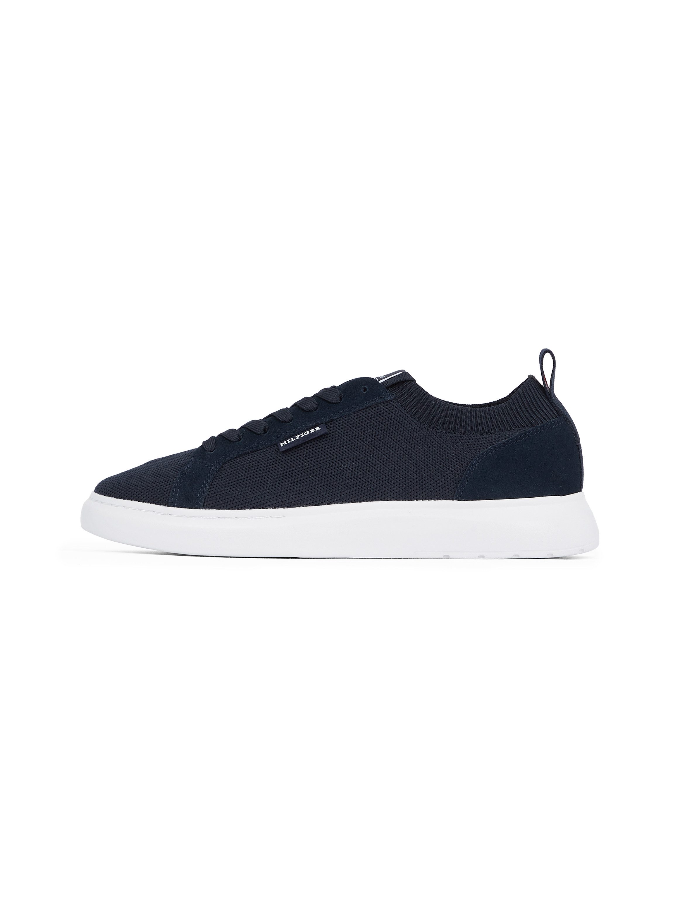 Tommy Hilfiger Plateausneakers LIGHT CUPSOLE KNIT SEASONAL , vrijetijdsschoen, lage schoen, veterschoen met logo-opdruk