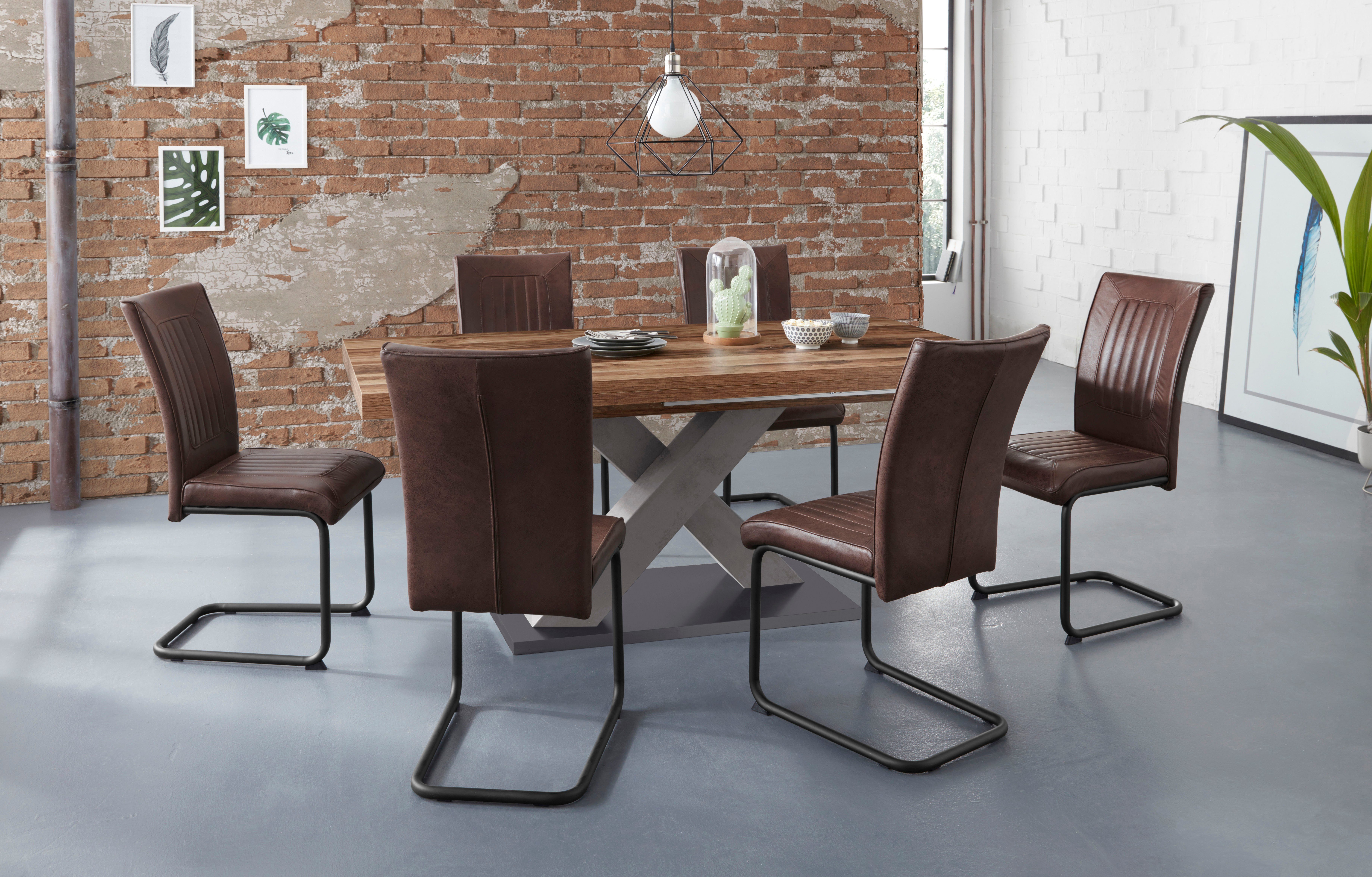 Mäusbacher Eettafel Comfort tafel TOPSELLER! Mäusbacher eettafel met X-frame en voetplaat. Breedte 180-280