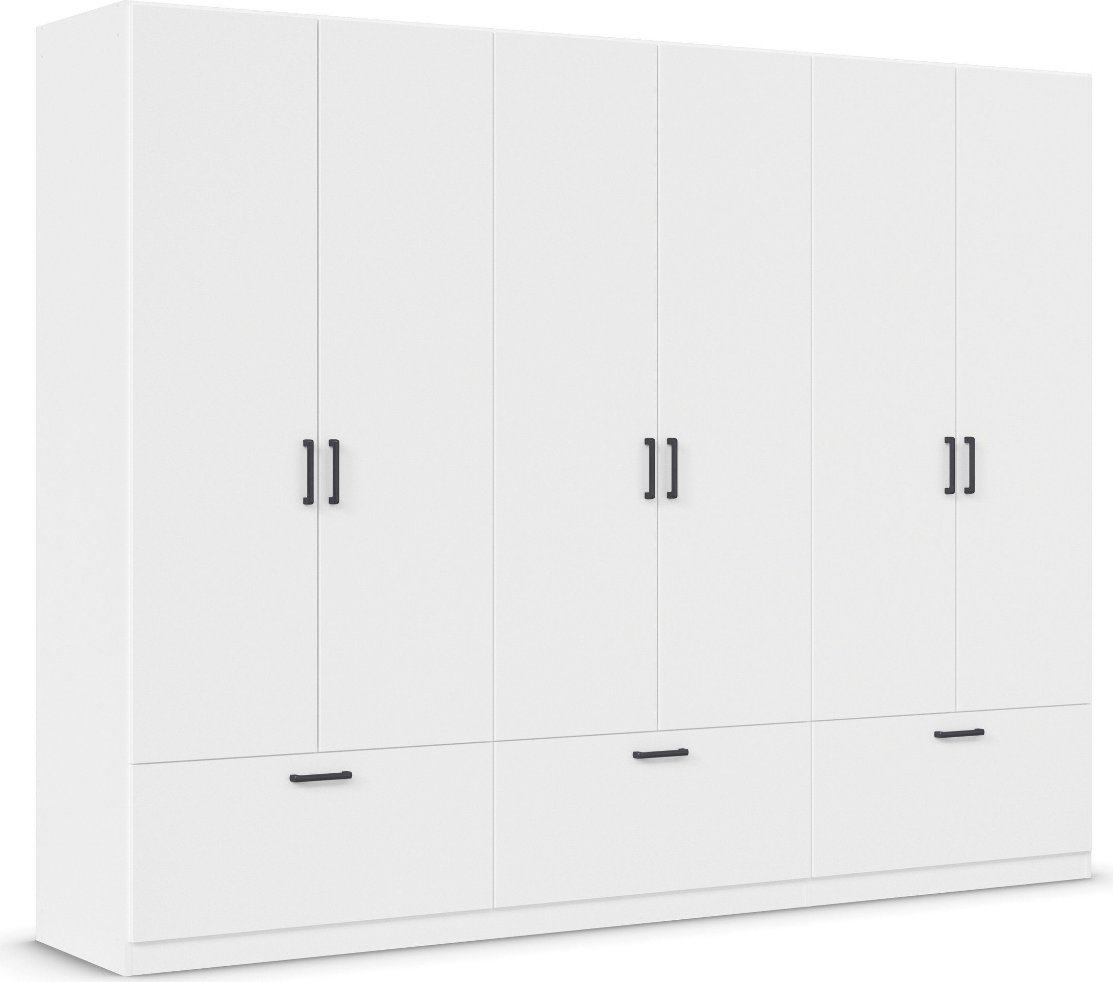 rauch Draaideurkast Kledingkast kast garderobe waskast BARI met lades en moderne greep in grijs metallic made in germany