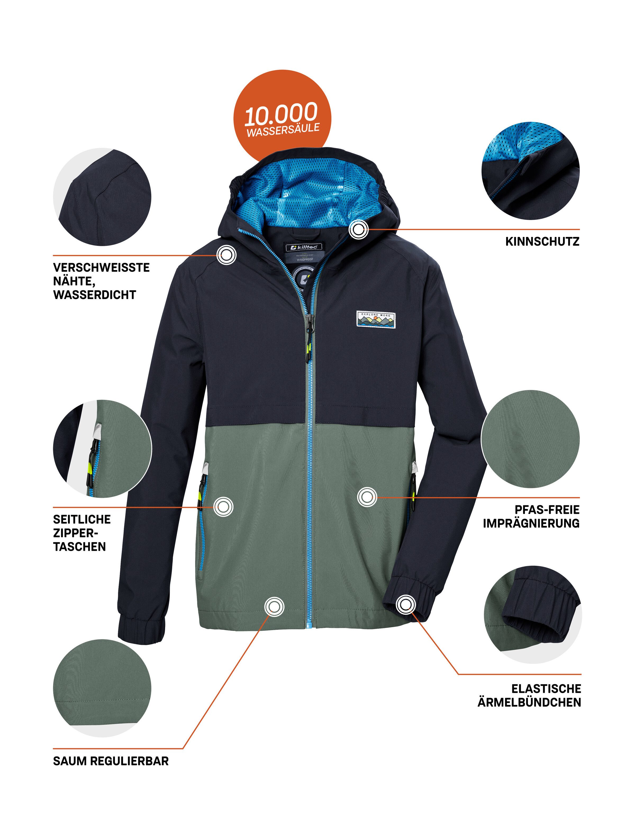 Killtec Functioneel jack KOS 141 BYS JCKT Waterdichte kinderjas, colourblock, reflecterend, PFAS-vrij